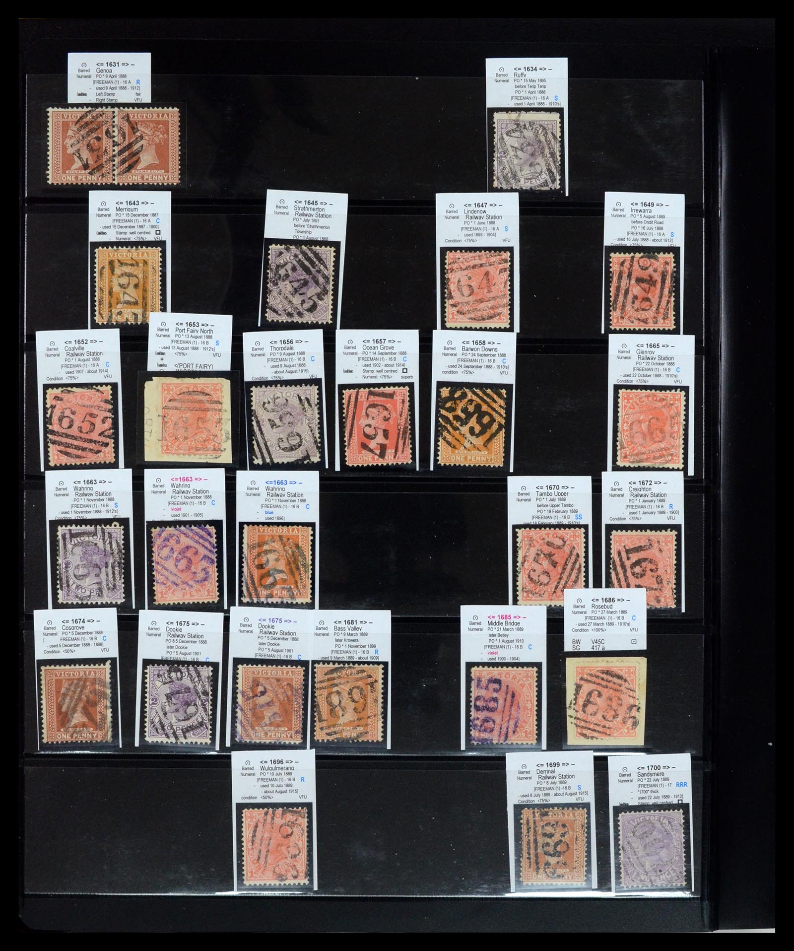 36567 048 - Postzegelverzameling 36567 Victoria stempel verzameling 1850-1912.