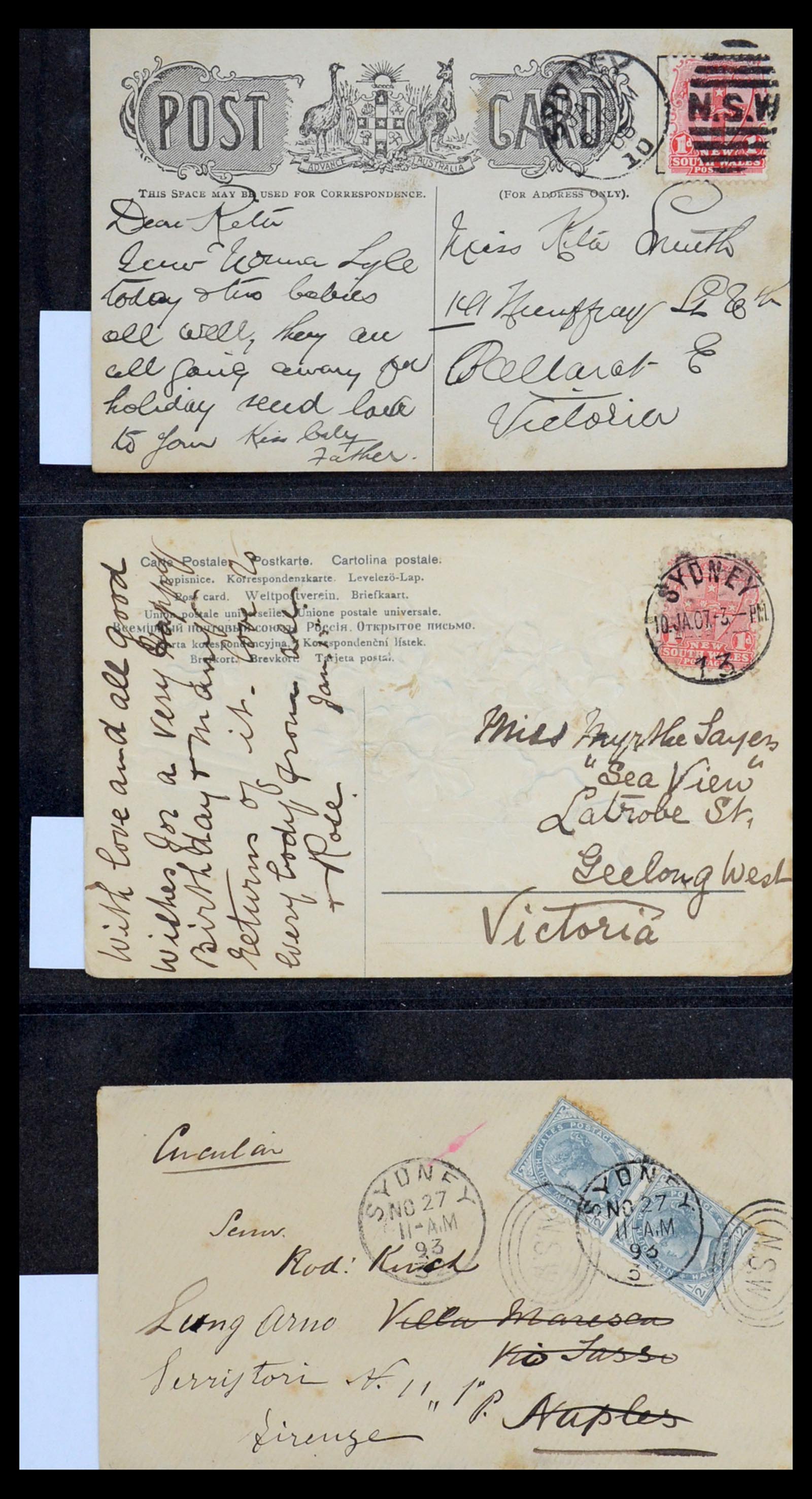 36569 017 - Postzegelverzameling 36569 Australische Staten brieven en kaarten 186