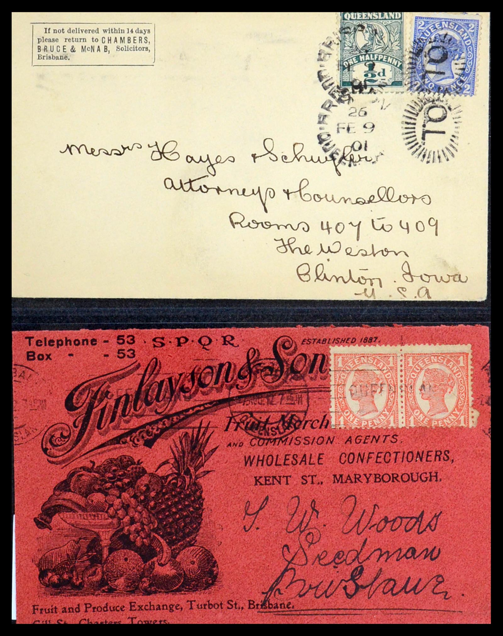 36569 023 - Postzegelverzameling 36569 Australische Staten brieven en kaarten 186