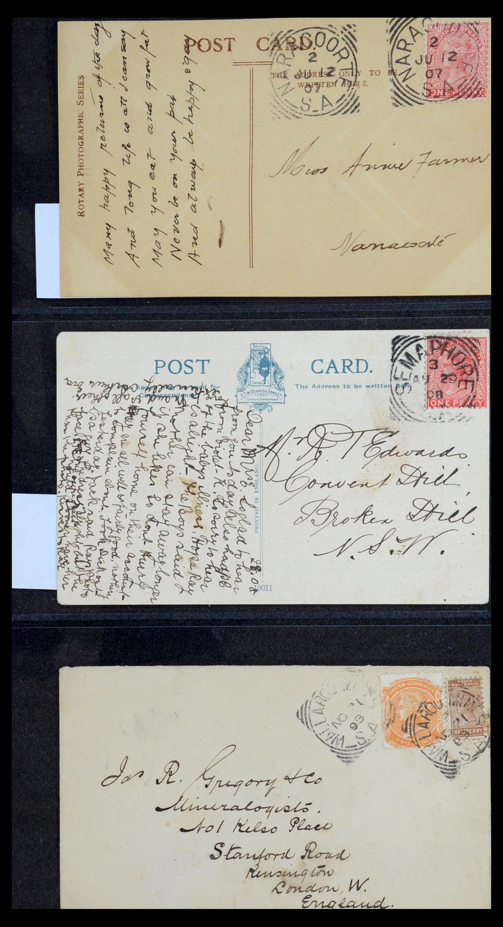 36569 025 - Stamp collection 36569 Australian States covers and cards 1863-1909.