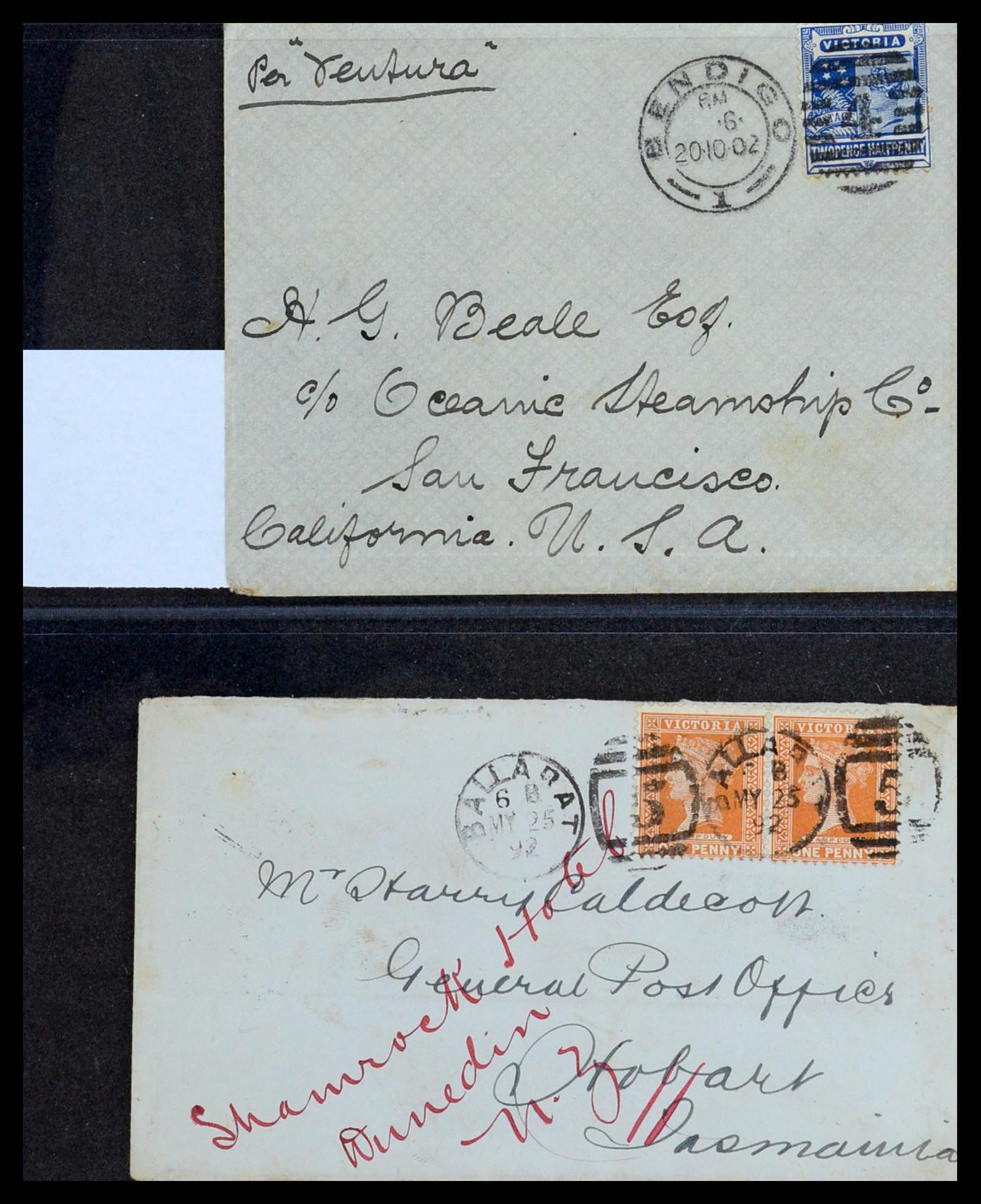 36569 030 - Postzegelverzameling 36569 Australische Staten brieven en kaarten 186