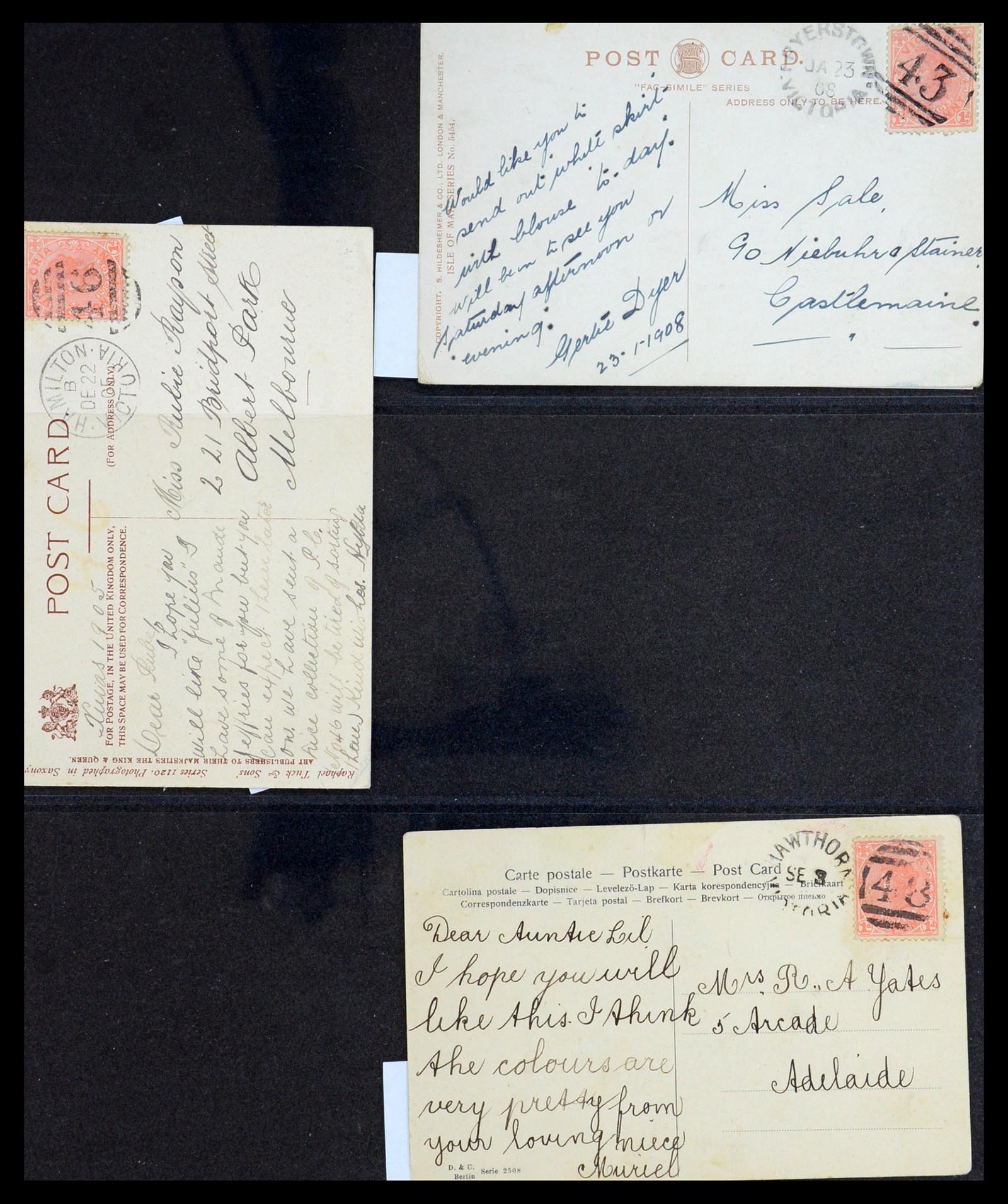 36569 033 - Postzegelverzameling 36569 Australische Staten brieven en kaarten 186