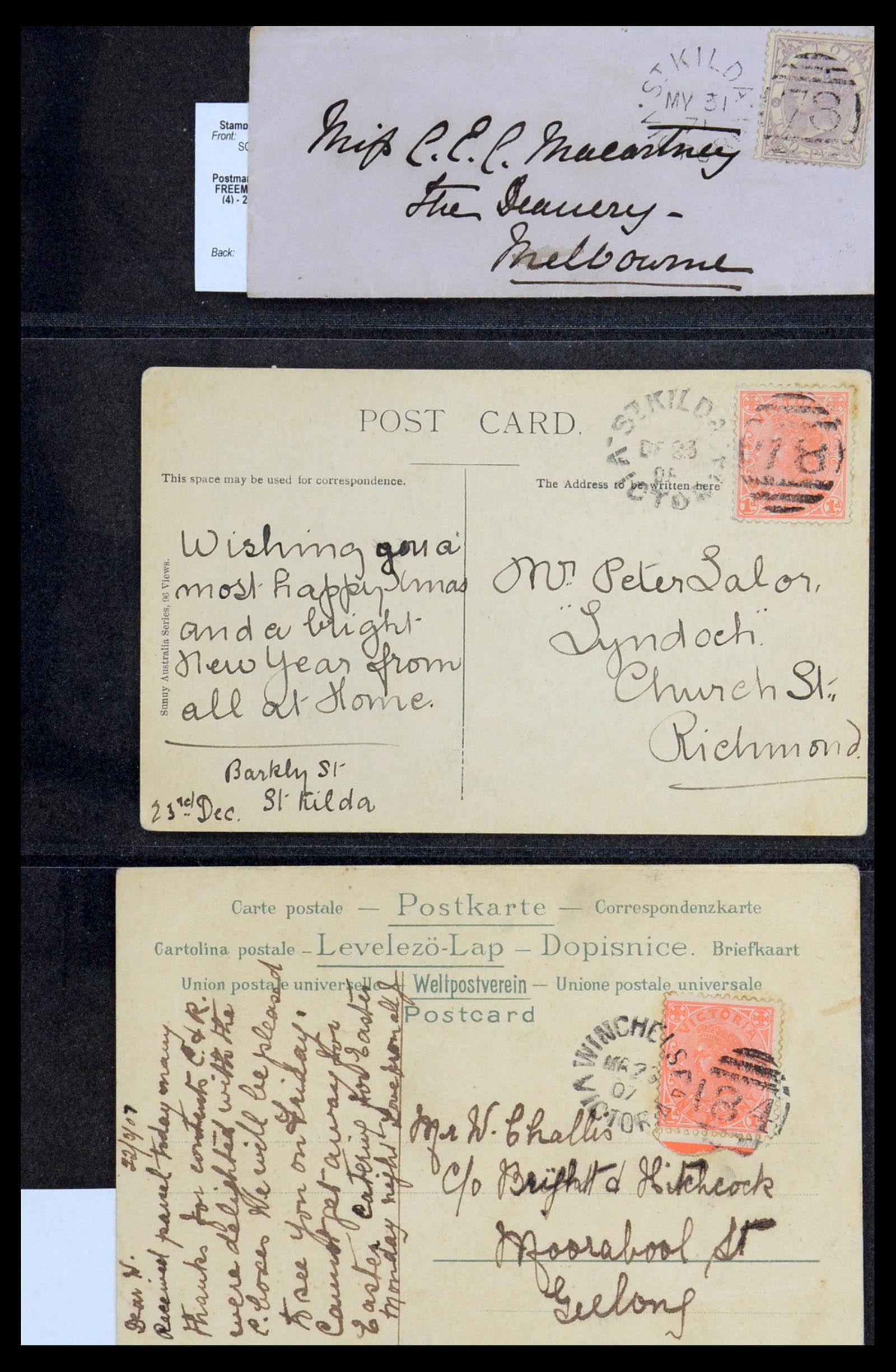 36569 039 - Postzegelverzameling 36569 Australische Staten brieven en kaarten 186