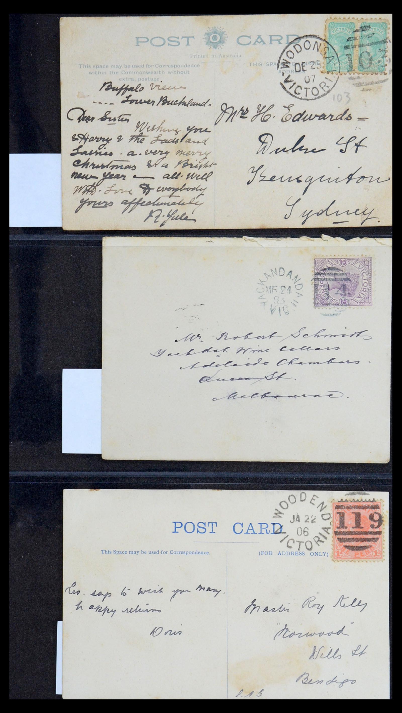 36569 040 - Postzegelverzameling 36569 Australische Staten brieven en kaarten 186