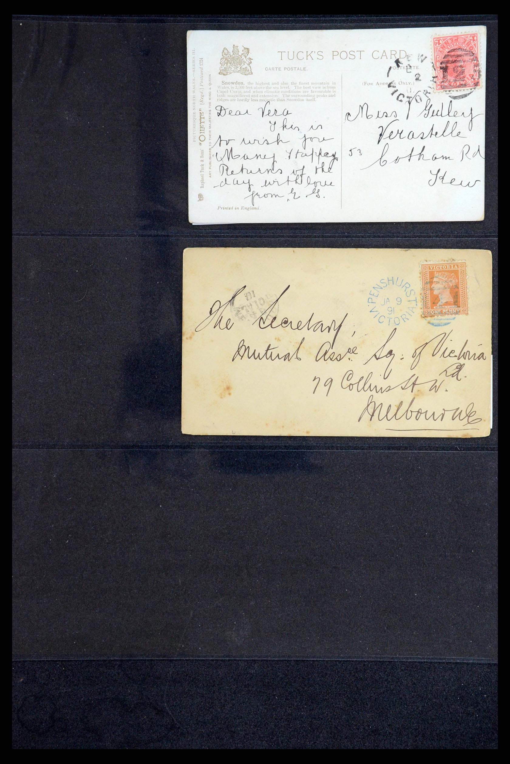 36569 041 - Postzegelverzameling 36569 Australische Staten brieven en kaarten 186