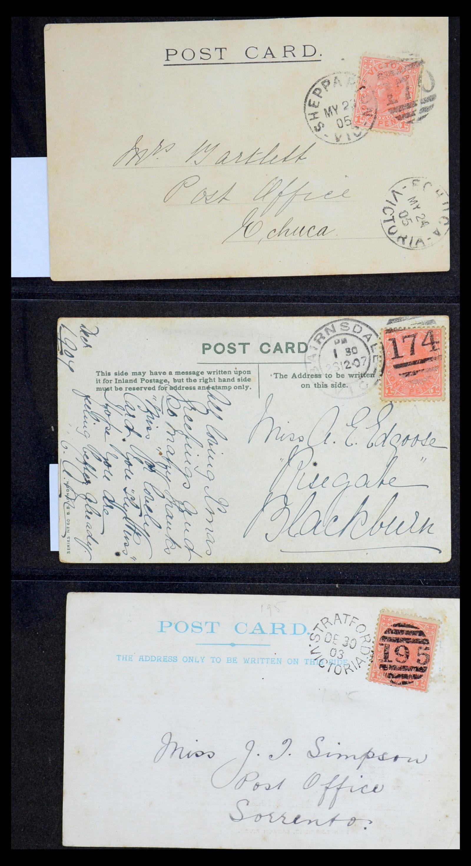 36569 043 - Postzegelverzameling 36569 Australische Staten brieven en kaarten 186