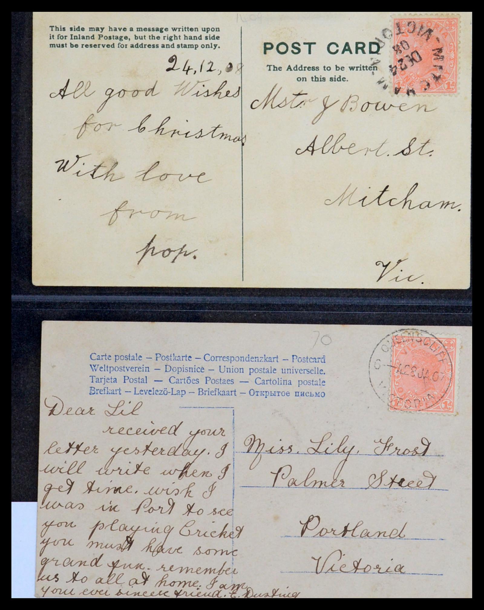 36569 057 - Postzegelverzameling 36569 Australische Staten brieven en kaarten 186