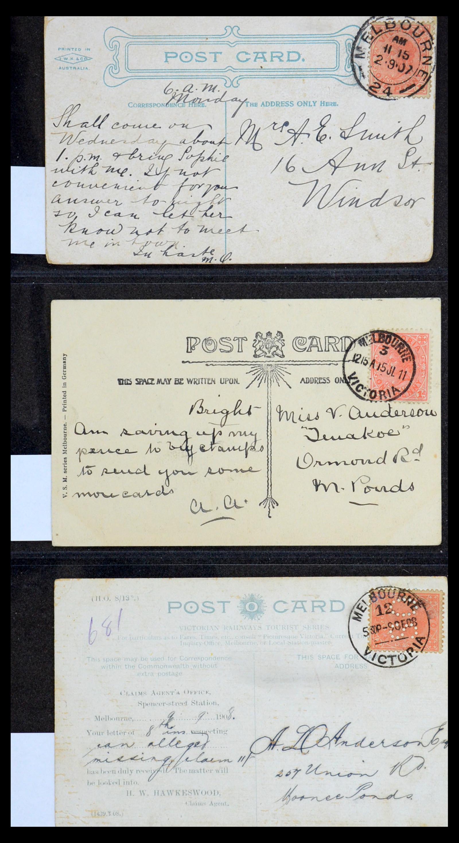 36569 067 - Postzegelverzameling 36569 Australische Staten brieven en kaarten 186