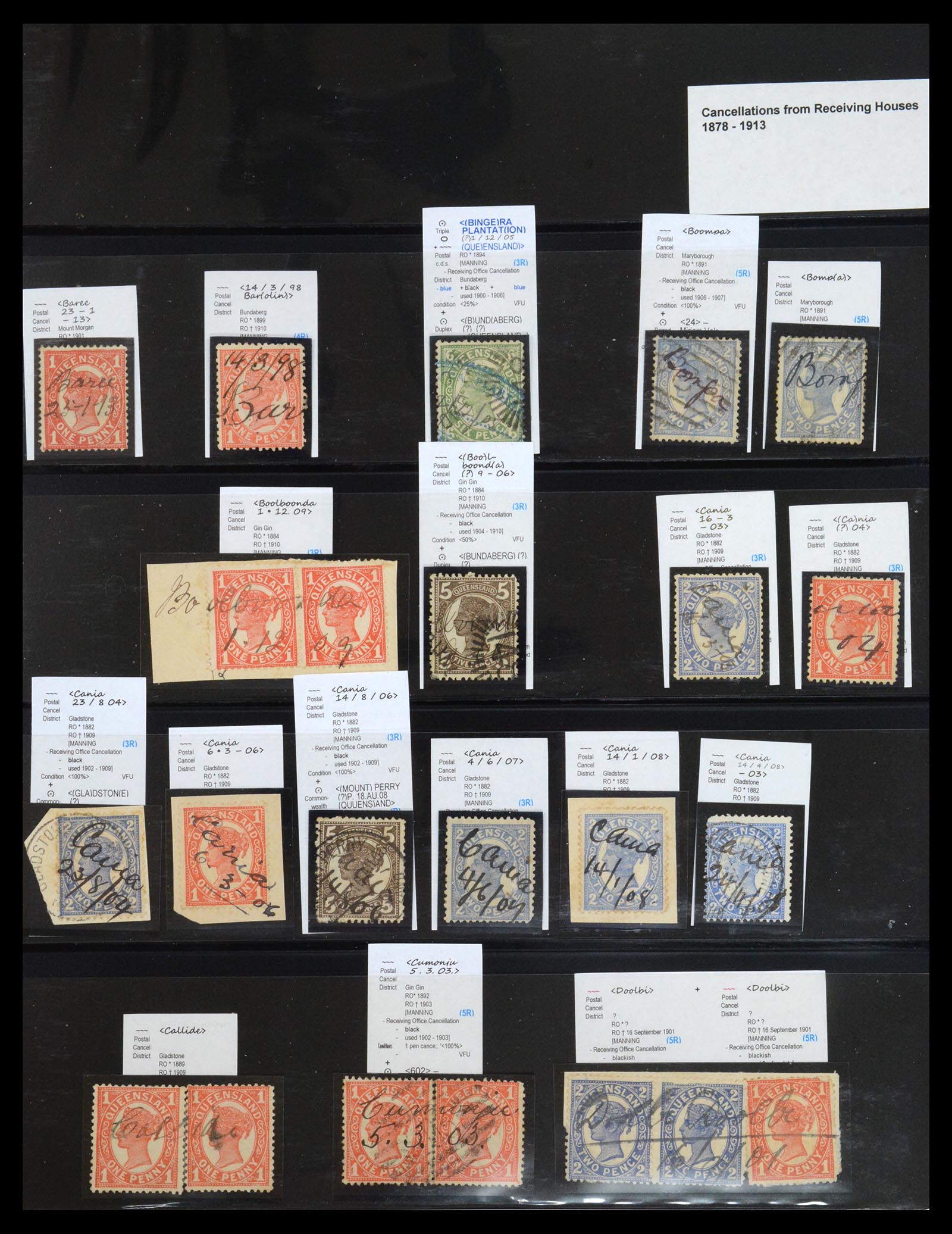 36570 002 - Postzegelverzameling 36570 Queensland stempel verzameling 1850-1911.