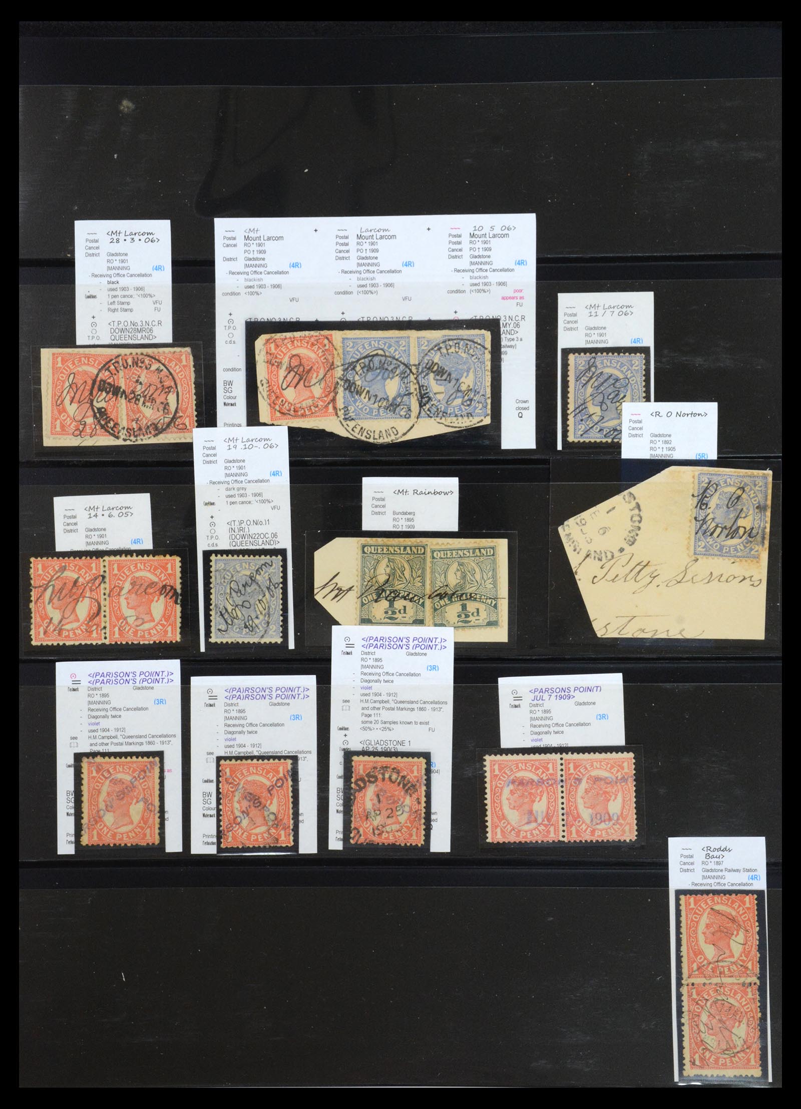 36570 004 - Postzegelverzameling 36570 Queensland stempel verzameling 1850-1911.