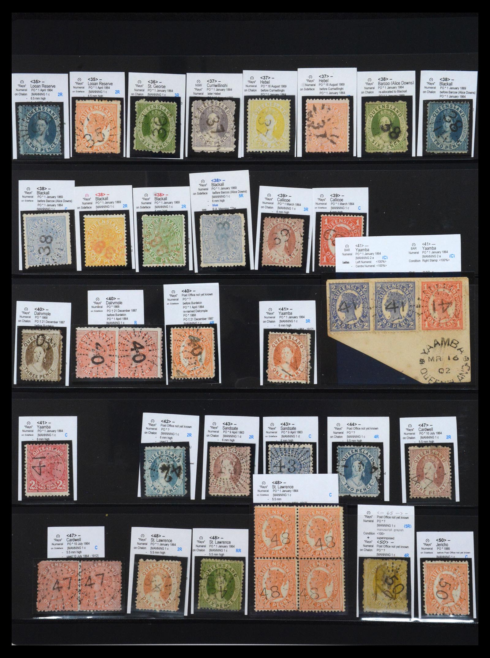 36570 009 - Postzegelverzameling 36570 Queensland stempel verzameling 1850-1911.