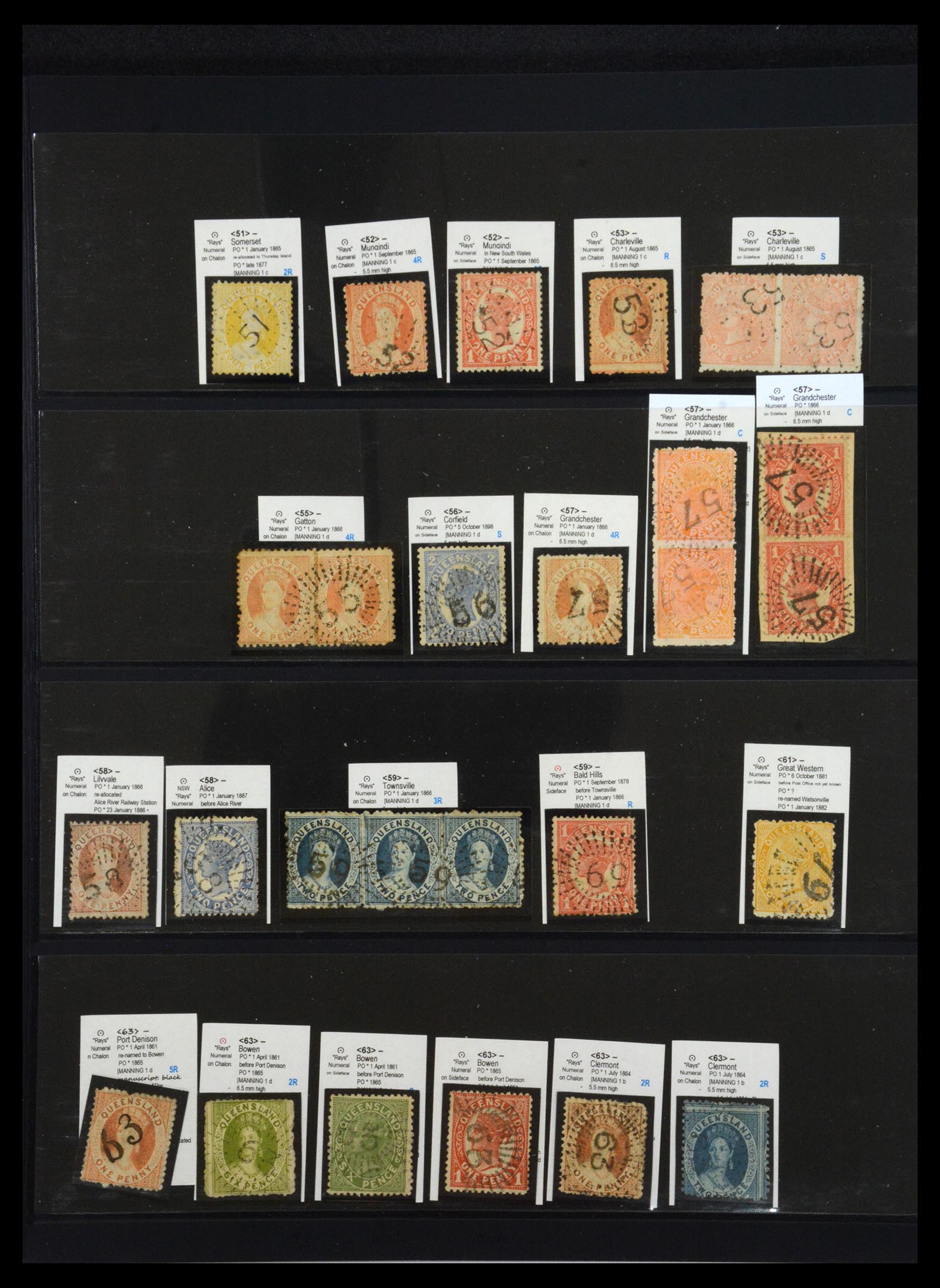 36570 010 - Postzegelverzameling 36570 Queensland stempel verzameling 1850-1911.
