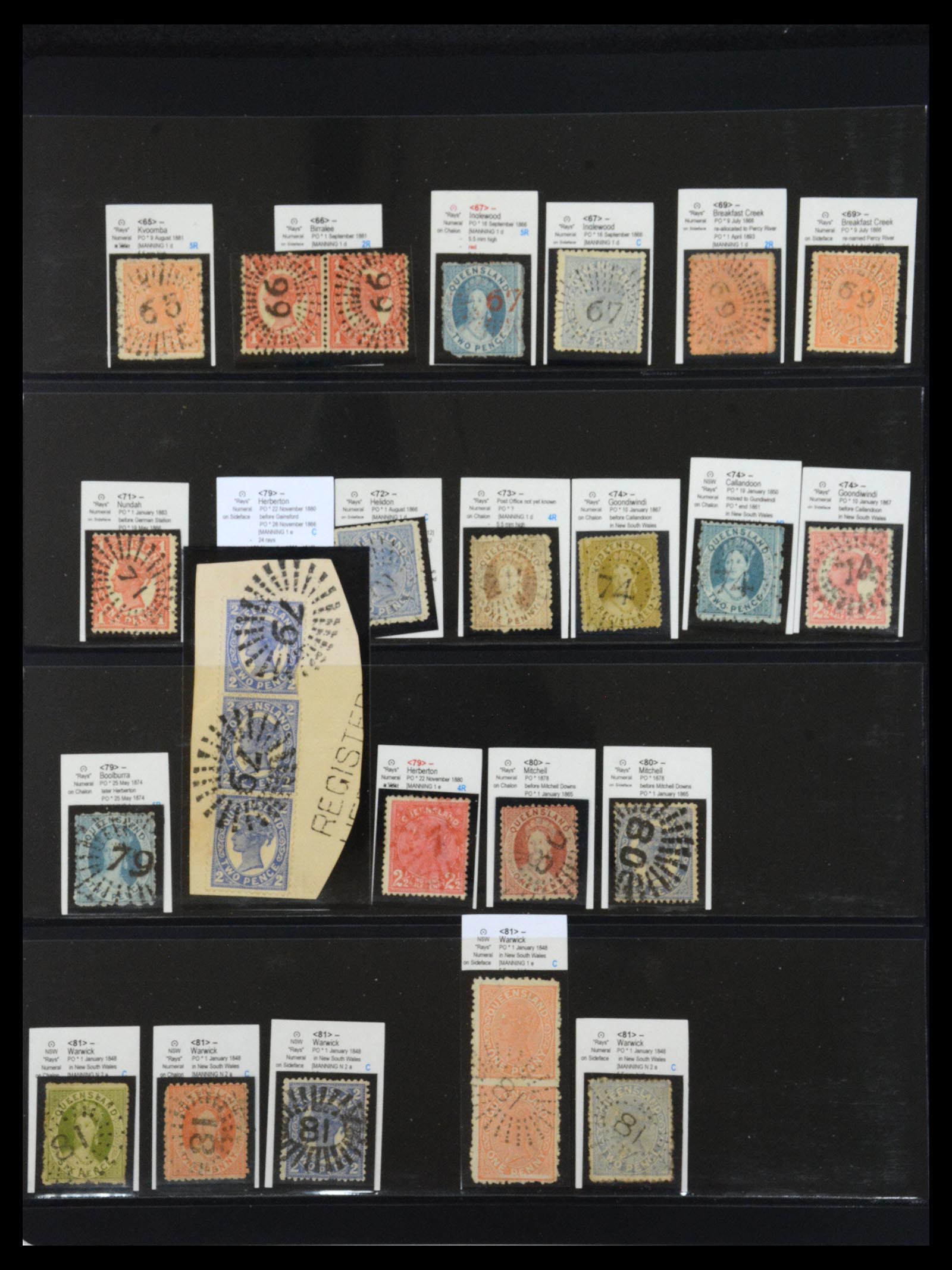 36570 011 - Postzegelverzameling 36570 Queensland stempel verzameling 1850-1911.