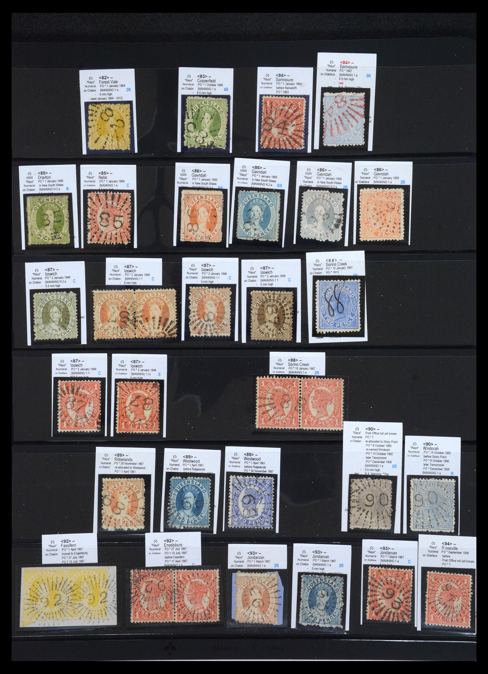 36570 012 - Postzegelverzameling 36570 Queensland stempel verzameling 1850-1911.