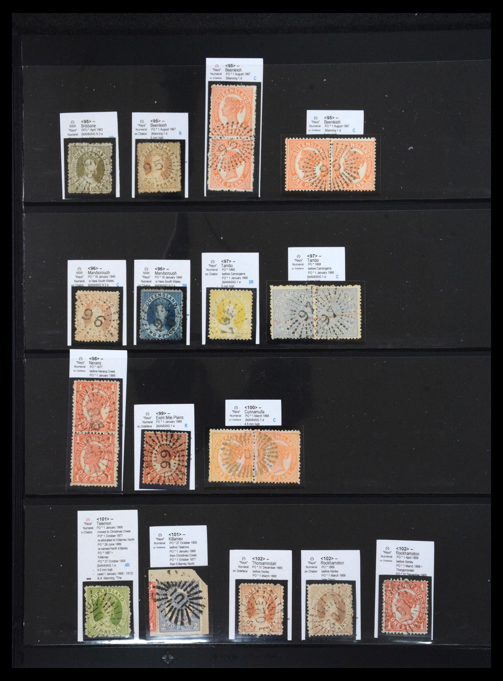 36570 013 - Postzegelverzameling 36570 Queensland stempel verzameling 1850-1911.
