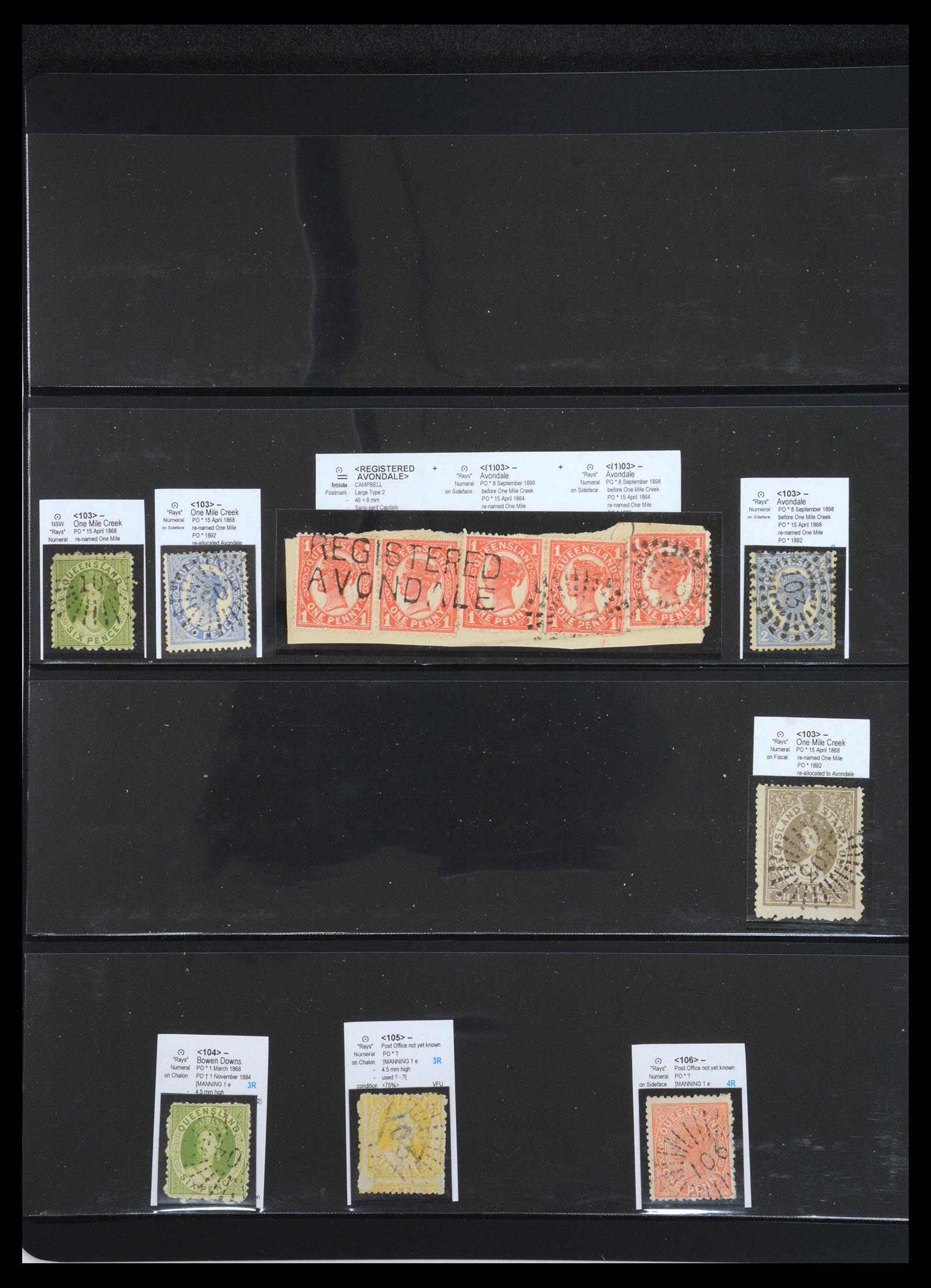 36570 014 - Postzegelverzameling 36570 Queensland stempel verzameling 1850-1911.