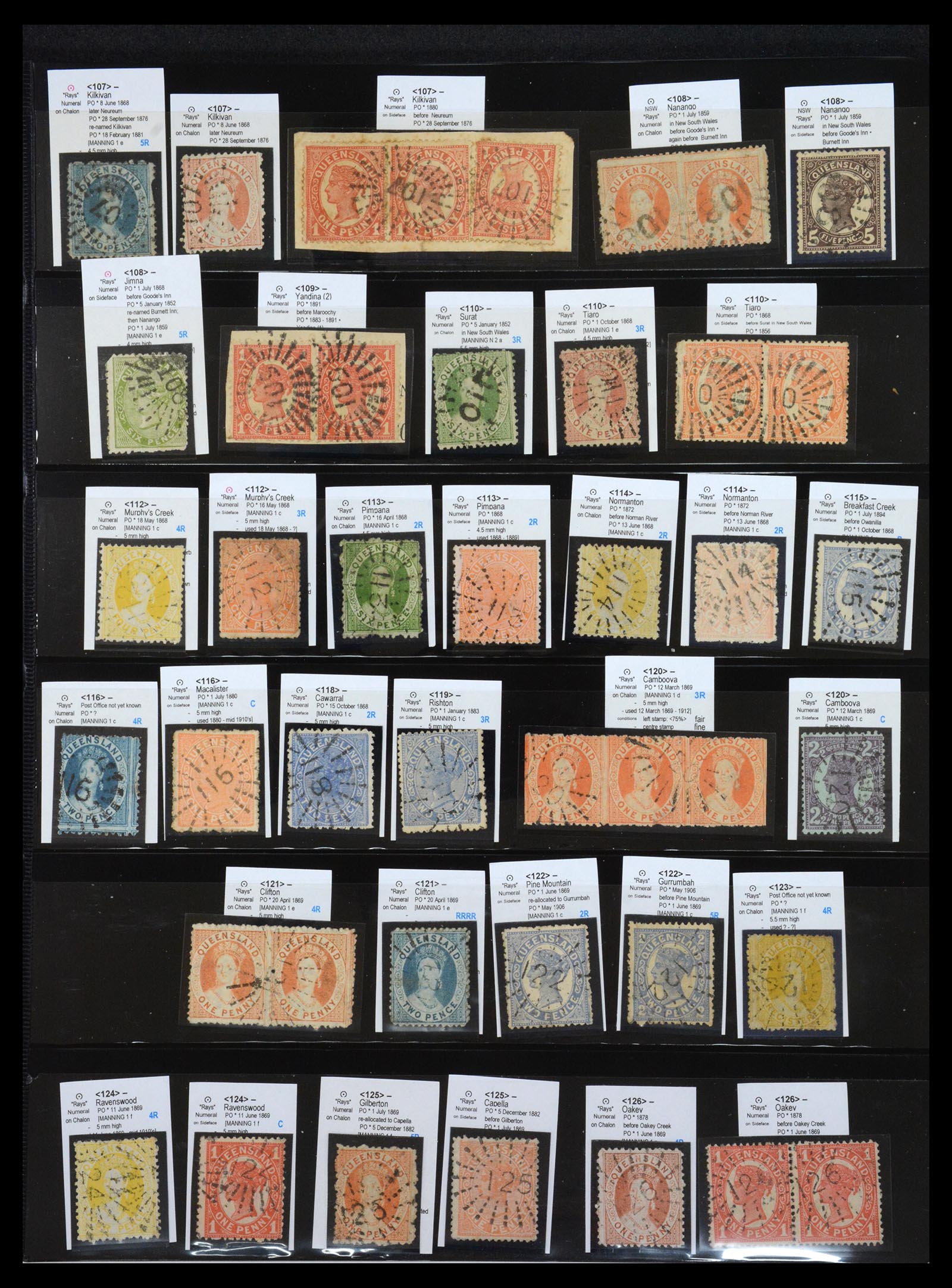 36570 015 - Postzegelverzameling 36570 Queensland stempel verzameling 1850-1911.