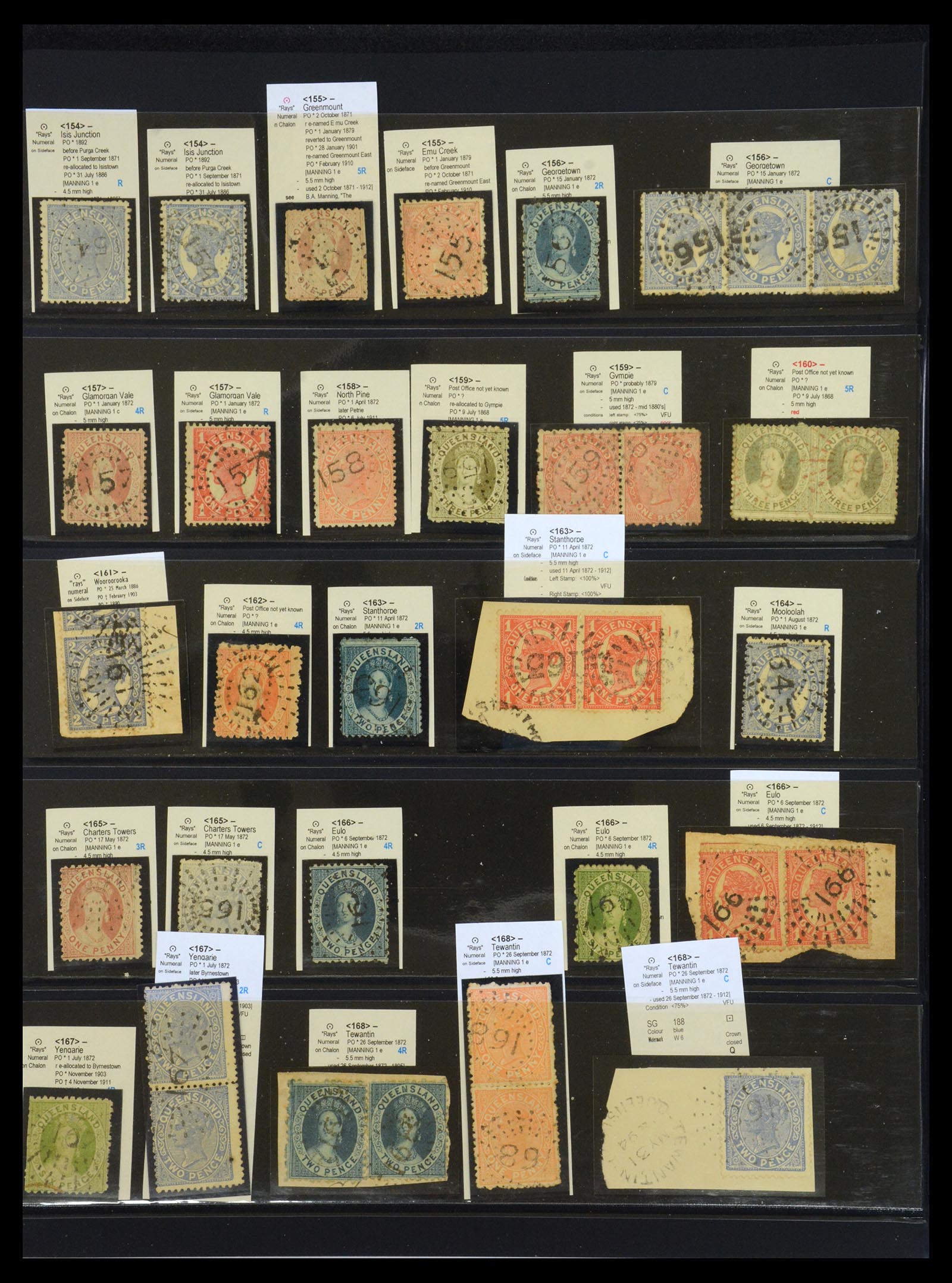 36570 018 - Postzegelverzameling 36570 Queensland stempel verzameling 1850-1911.