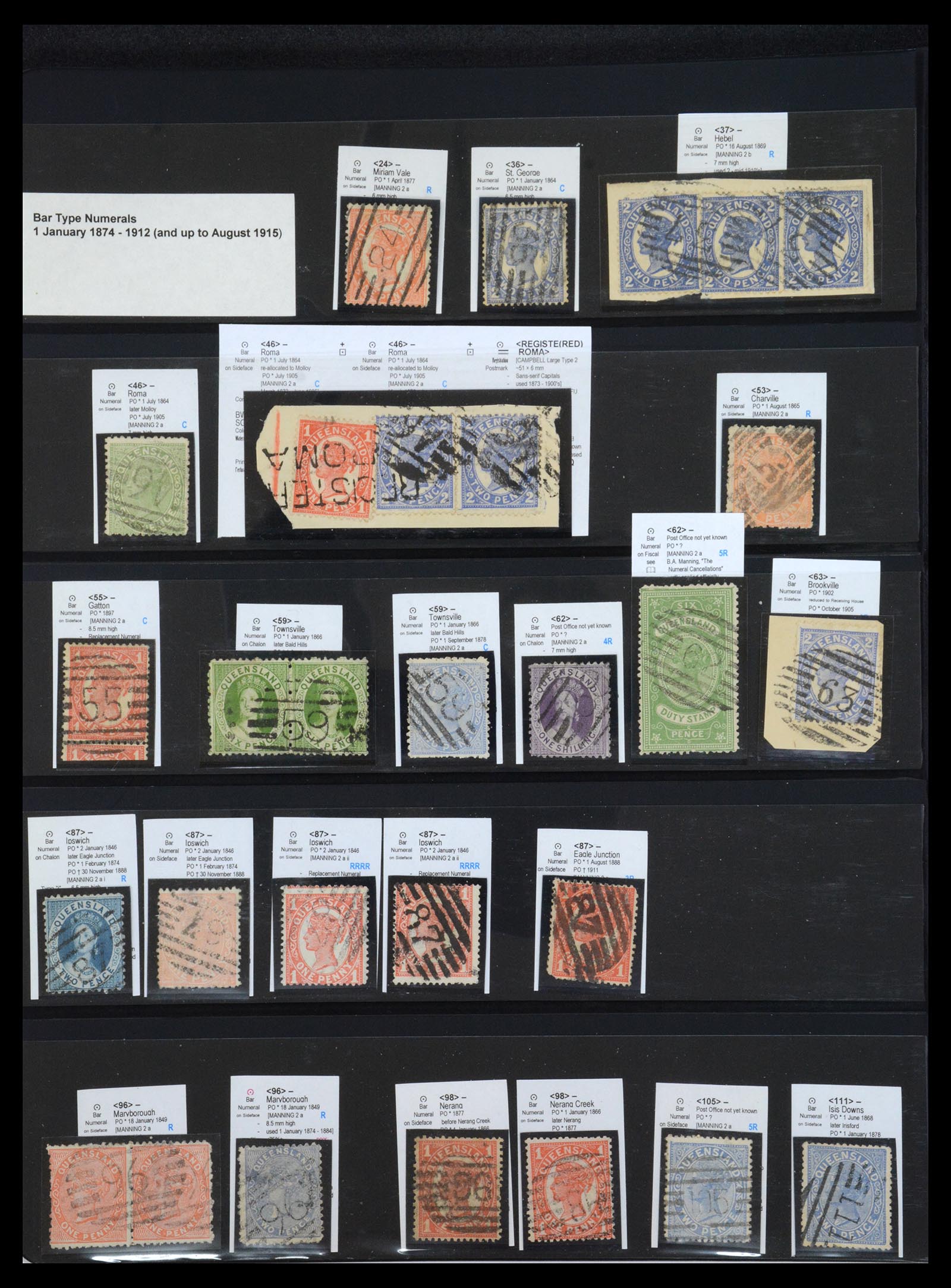 36570 020 - Postzegelverzameling 36570 Queensland stempel verzameling 1850-1911.