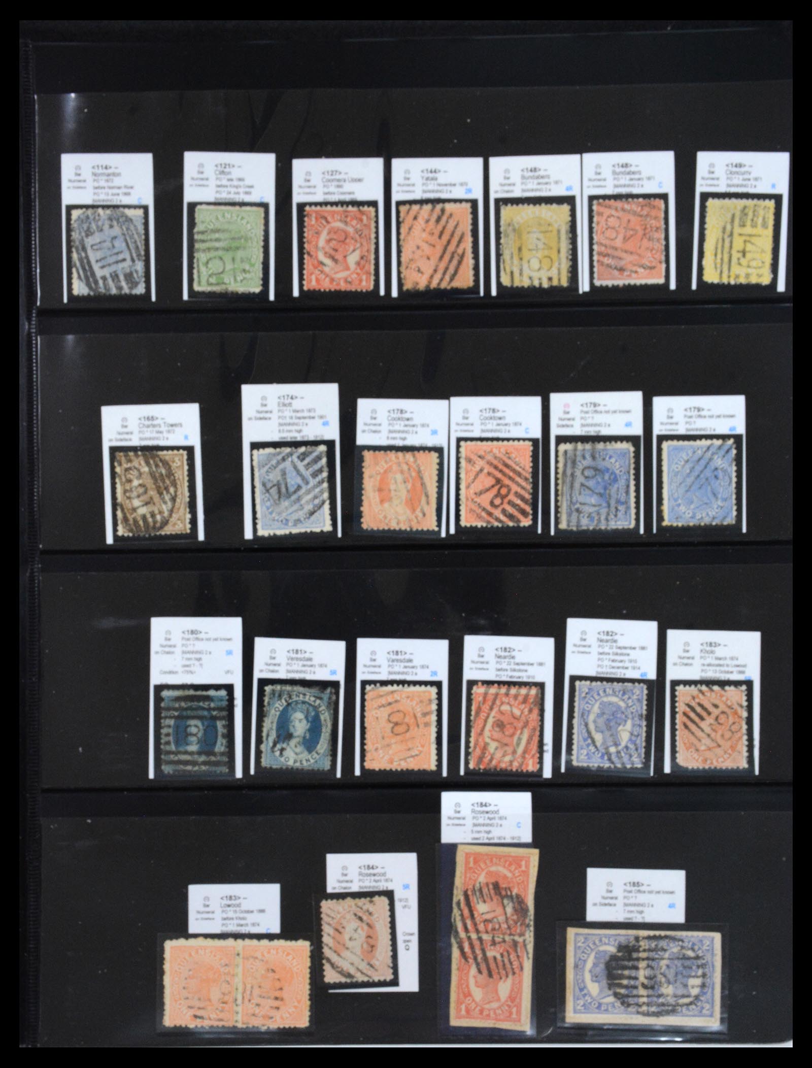36570 021 - Postzegelverzameling 36570 Queensland stempel verzameling 1850-1911.