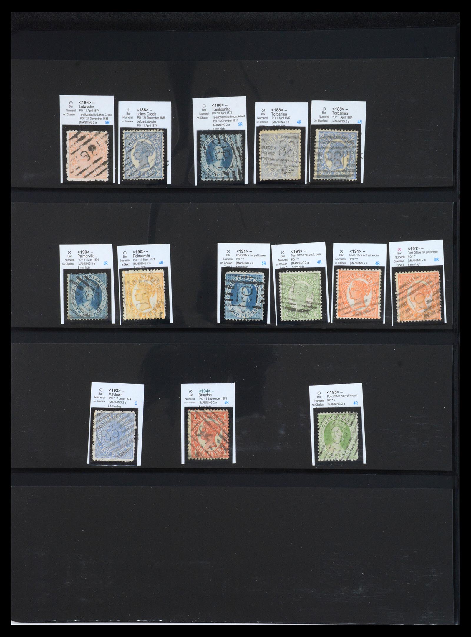 36570 022 - Postzegelverzameling 36570 Queensland stempel verzameling 1850-1911.