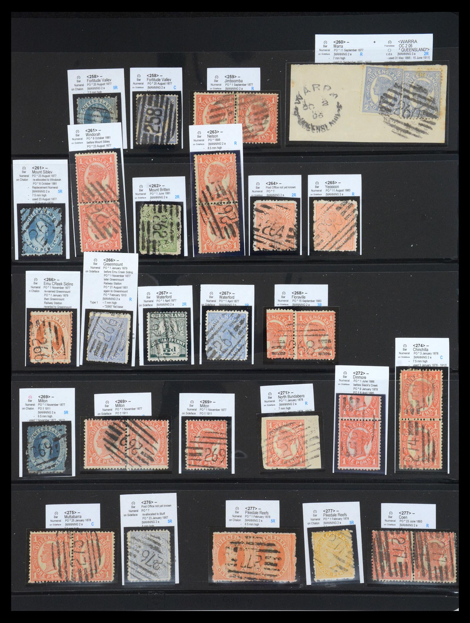 36570 027 - Postzegelverzameling 36570 Queensland stempel verzameling 1850-1911.