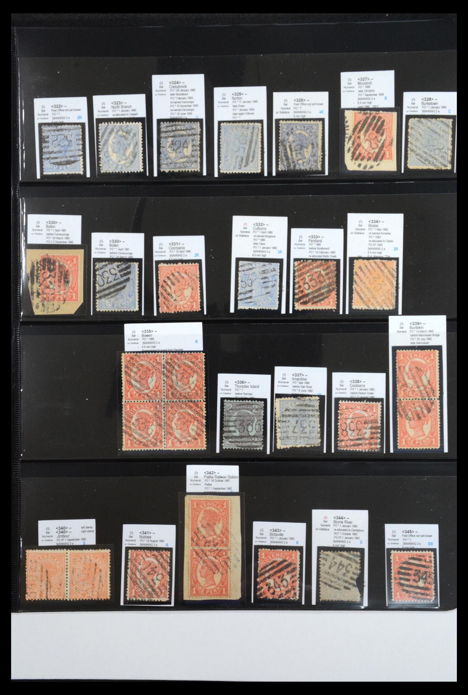 36570 031 - Postzegelverzameling 36570 Queensland stempel verzameling 1850-1911.