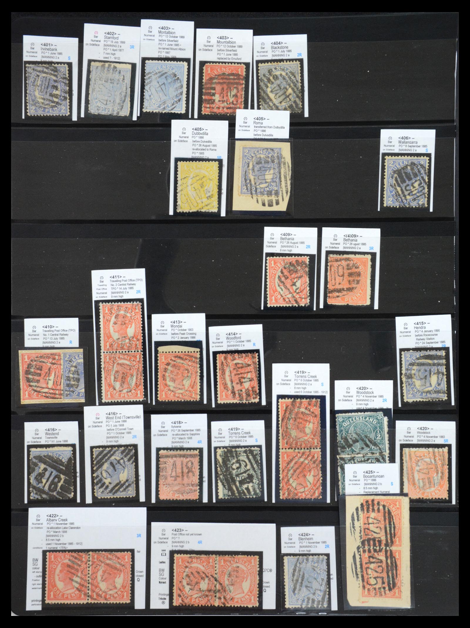 36570 036 - Postzegelverzameling 36570 Queensland stempel verzameling 1850-1911.