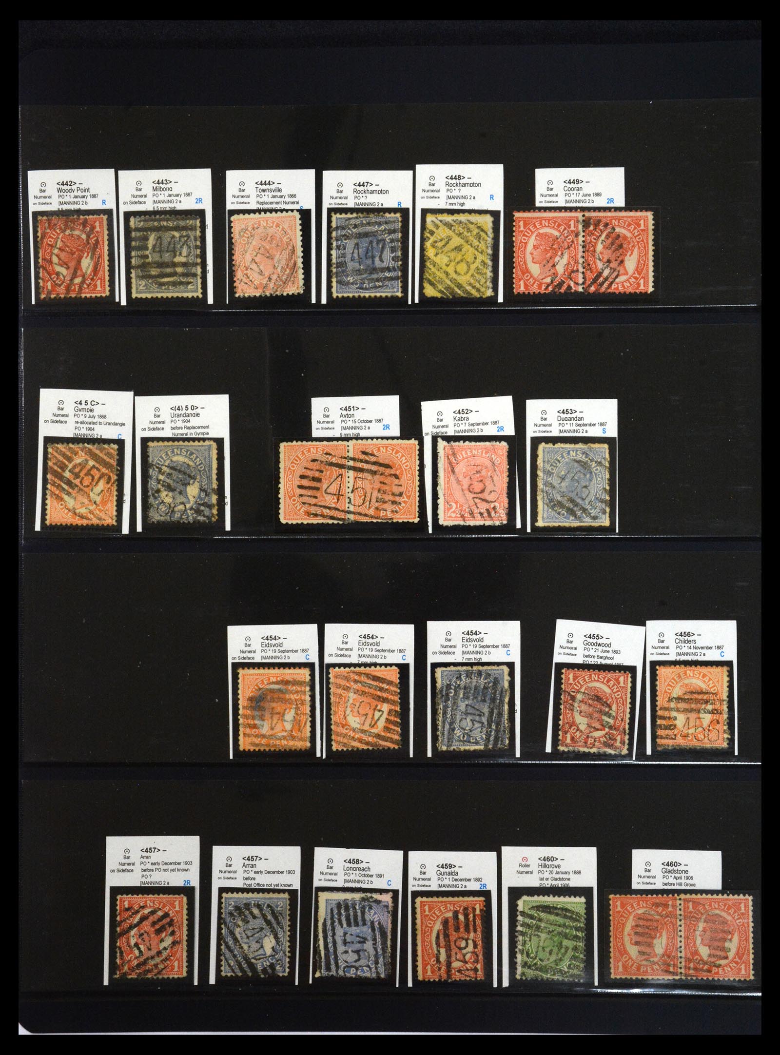 36570 038 - Postzegelverzameling 36570 Queensland stempel verzameling 1850-1911.
