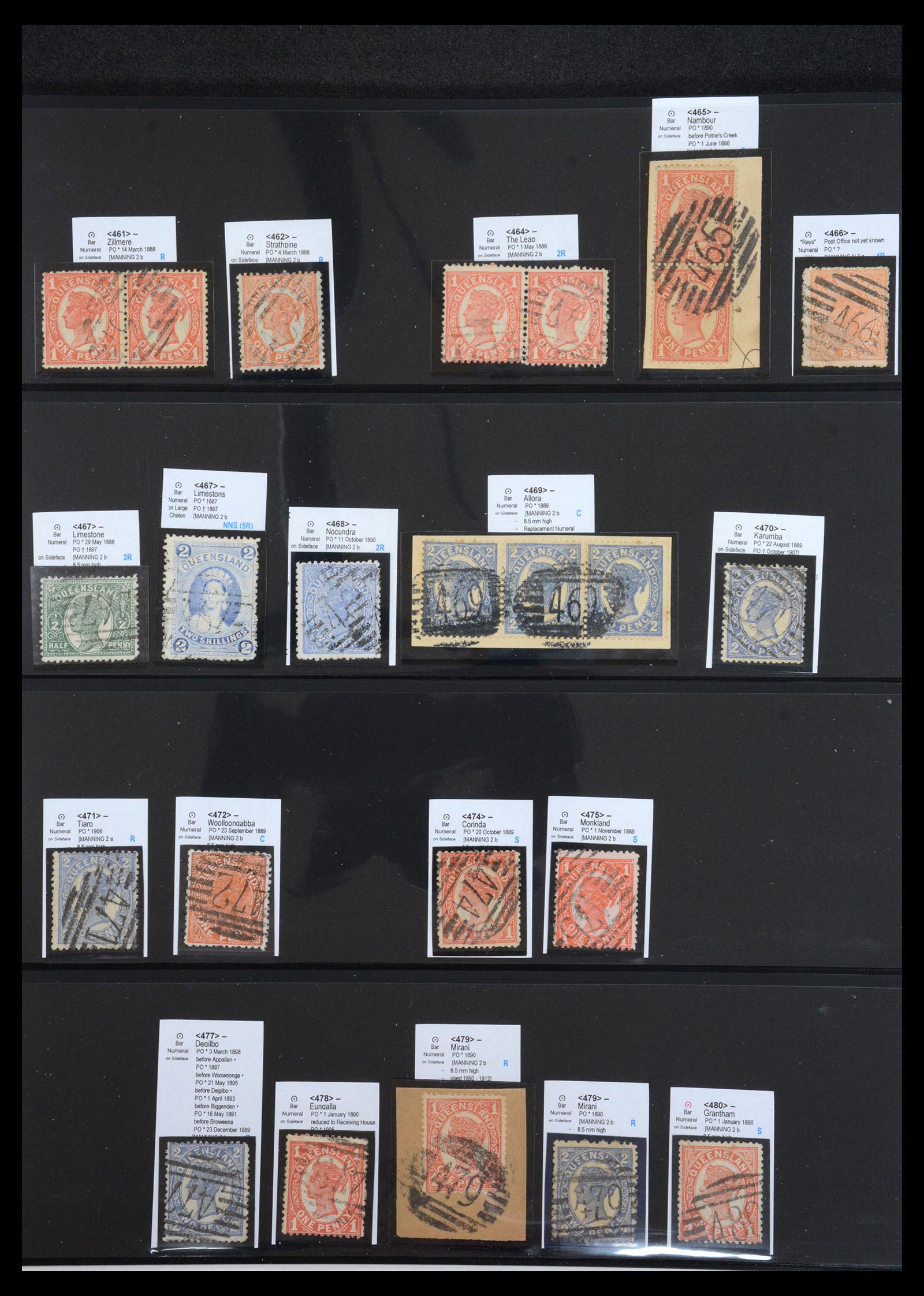 36570 039 - Postzegelverzameling 36570 Queensland stempel verzameling 1850-1911.