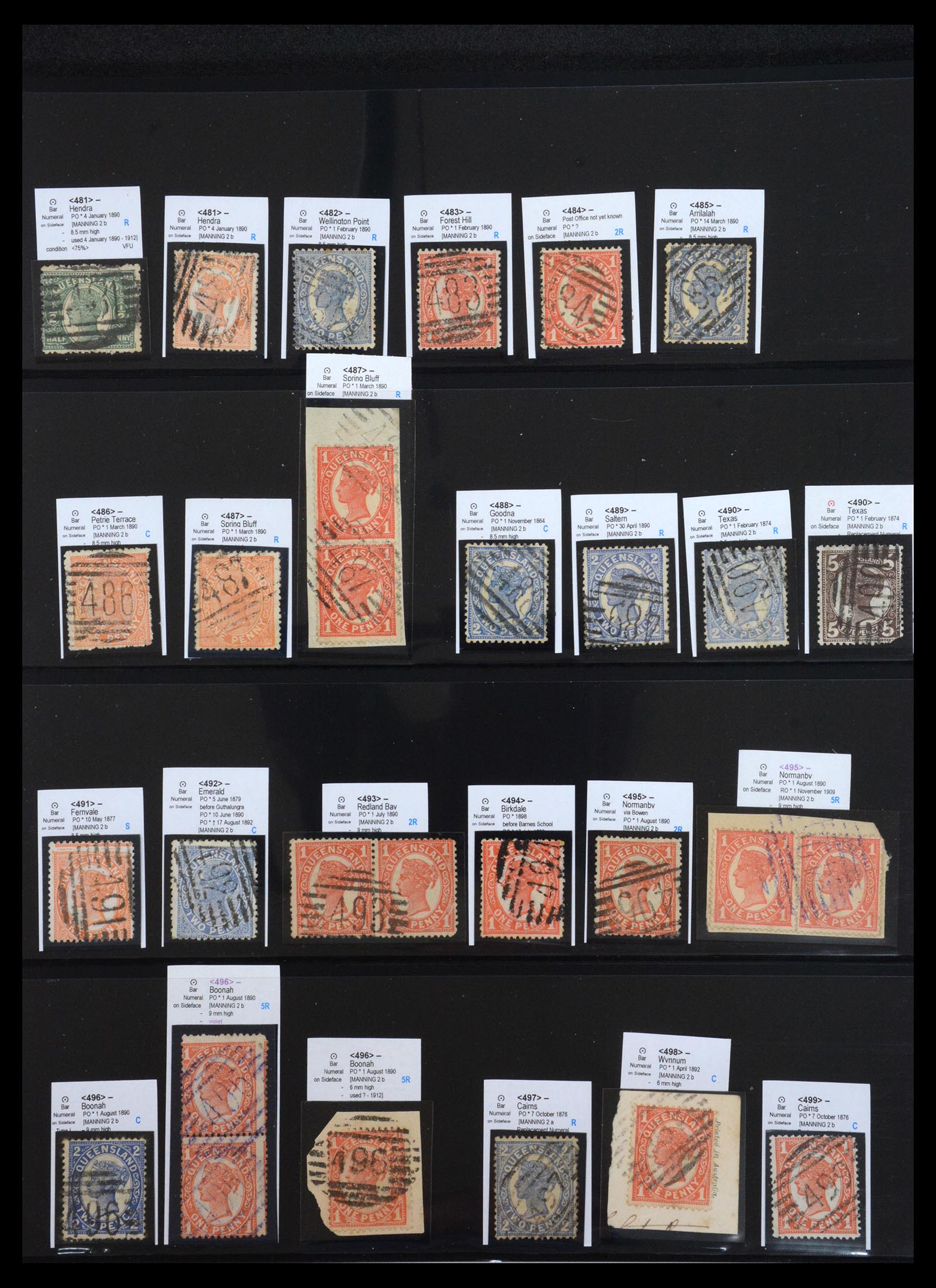 36570 040 - Postzegelverzameling 36570 Queensland stempel verzameling 1850-1911.