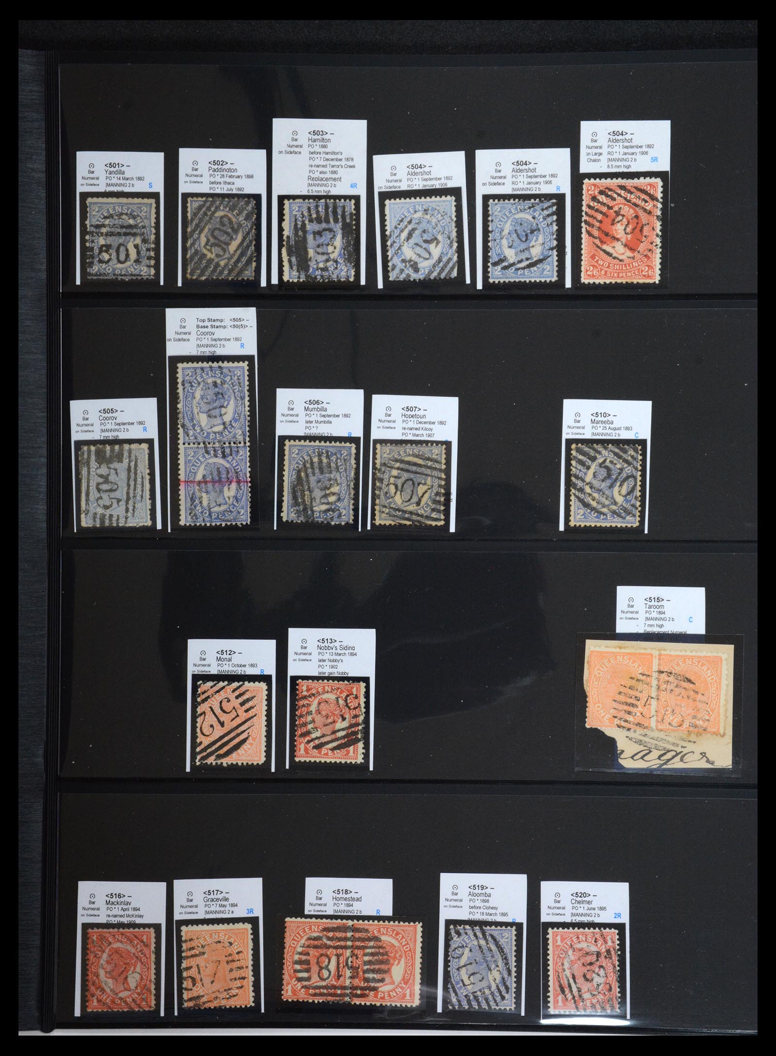 36570 041 - Postzegelverzameling 36570 Queensland stempel verzameling 1850-1911.