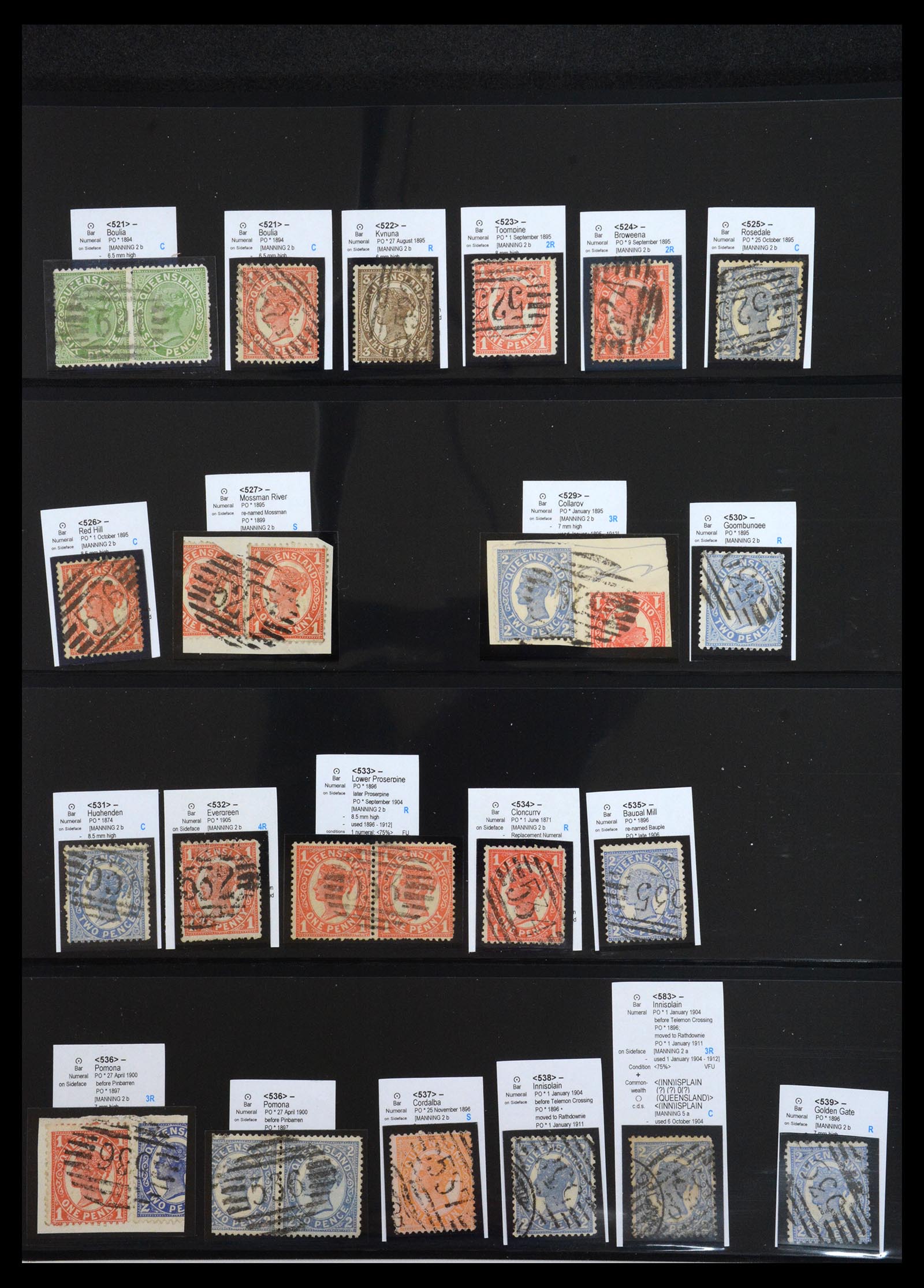 36570 042 - Postzegelverzameling 36570 Queensland stempel verzameling 1850-1911.