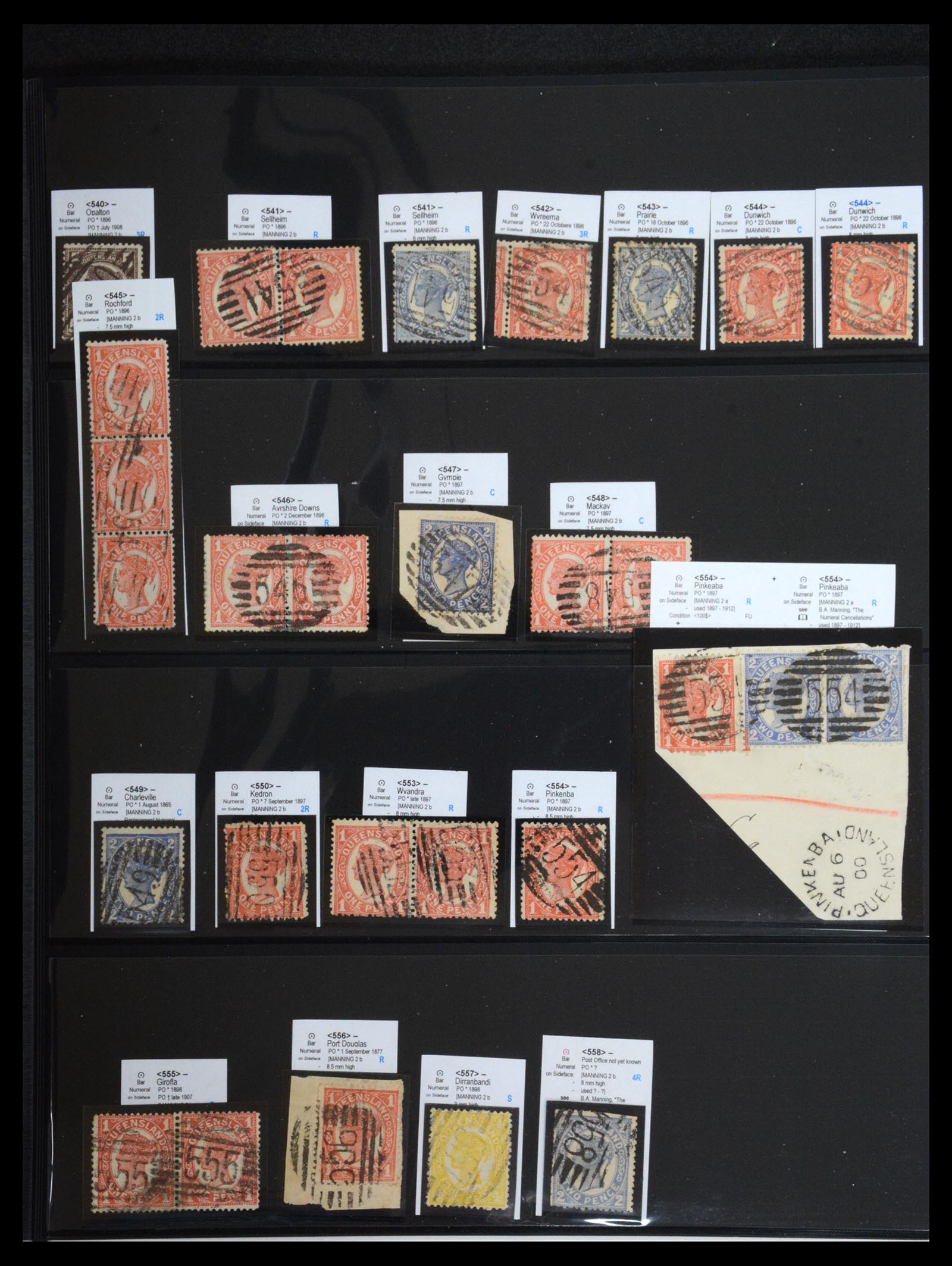 36570 043 - Postzegelverzameling 36570 Queensland stempel verzameling 1850-1911.