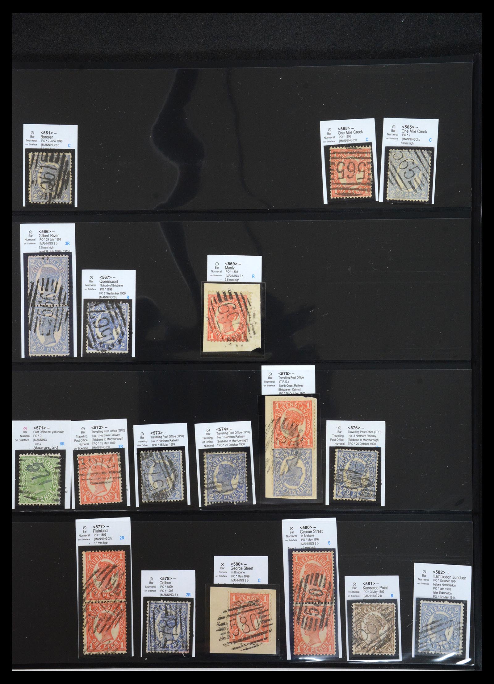36570 044 - Postzegelverzameling 36570 Queensland stempel verzameling 1850-1911.