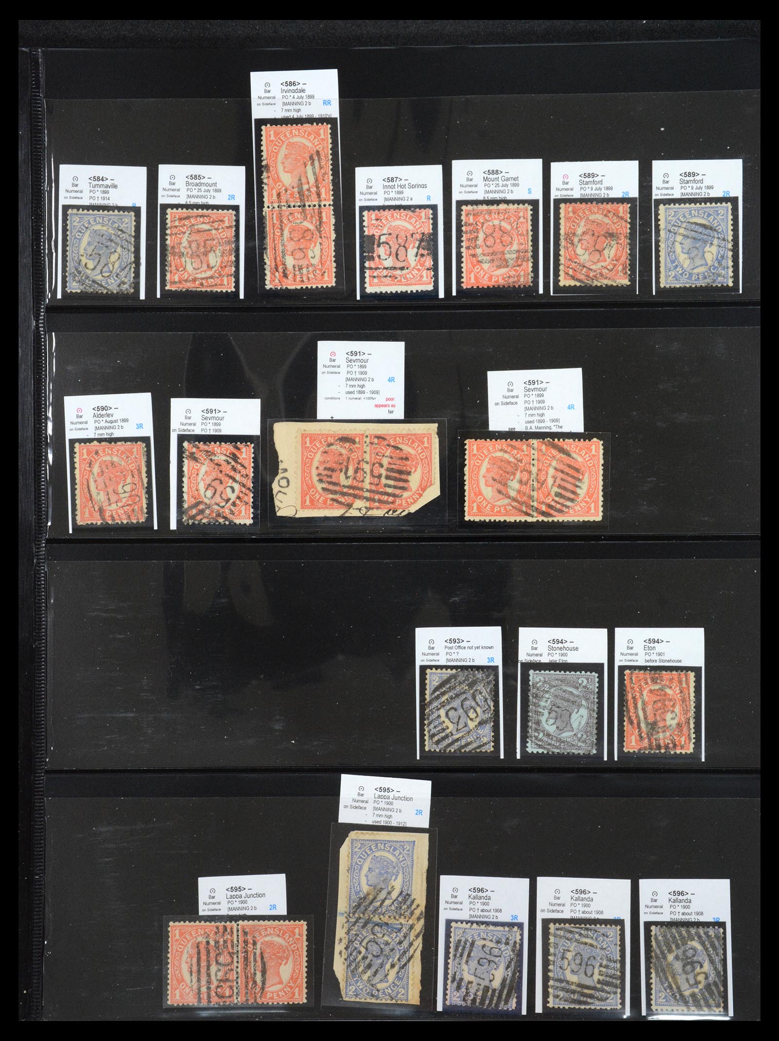 36570 045 - Postzegelverzameling 36570 Queensland stempel verzameling 1850-1911.