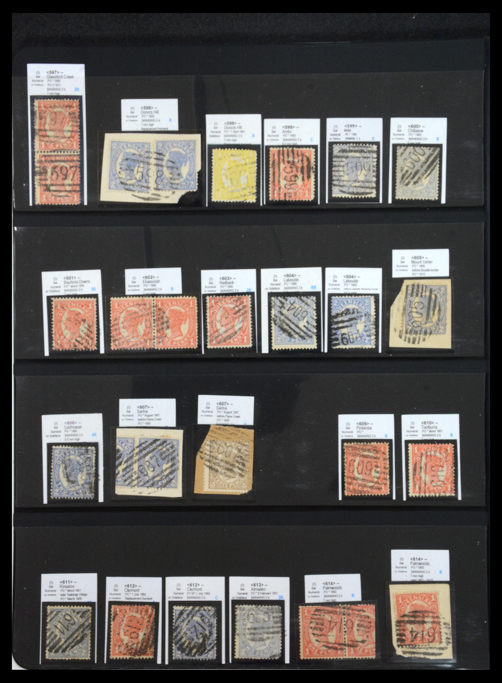 36570 046 - Postzegelverzameling 36570 Queensland stempel verzameling 1850-1911.
