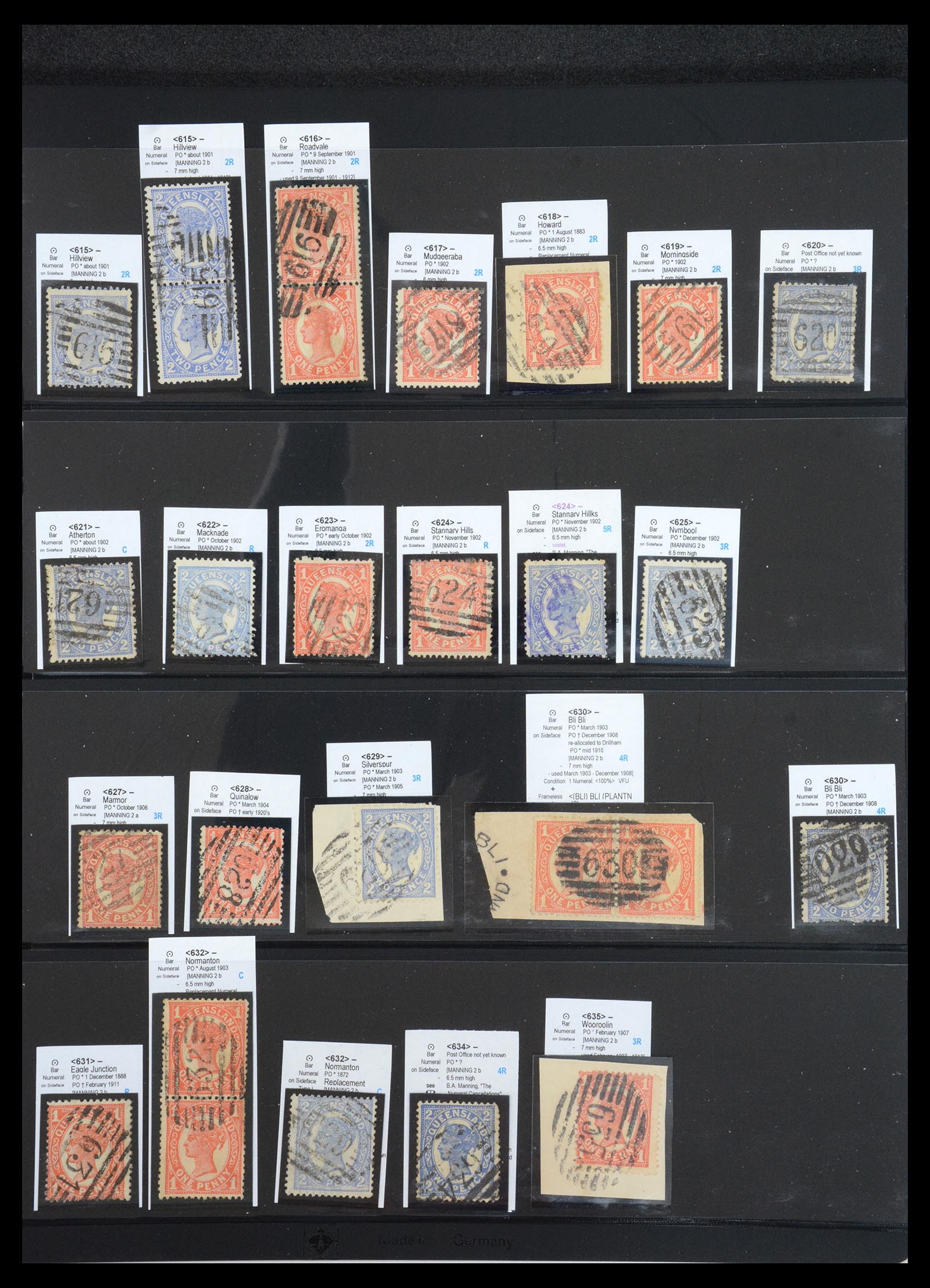 36570 047 - Postzegelverzameling 36570 Queensland stempel verzameling 1850-1911.