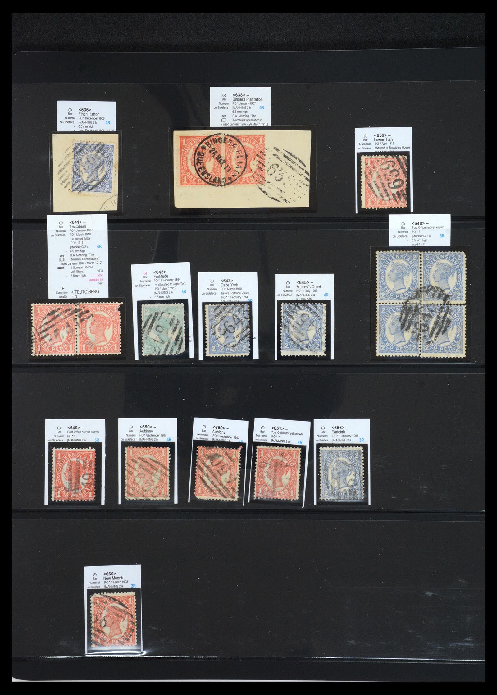 36570 048 - Postzegelverzameling 36570 Queensland stempel verzameling 1850-1911.