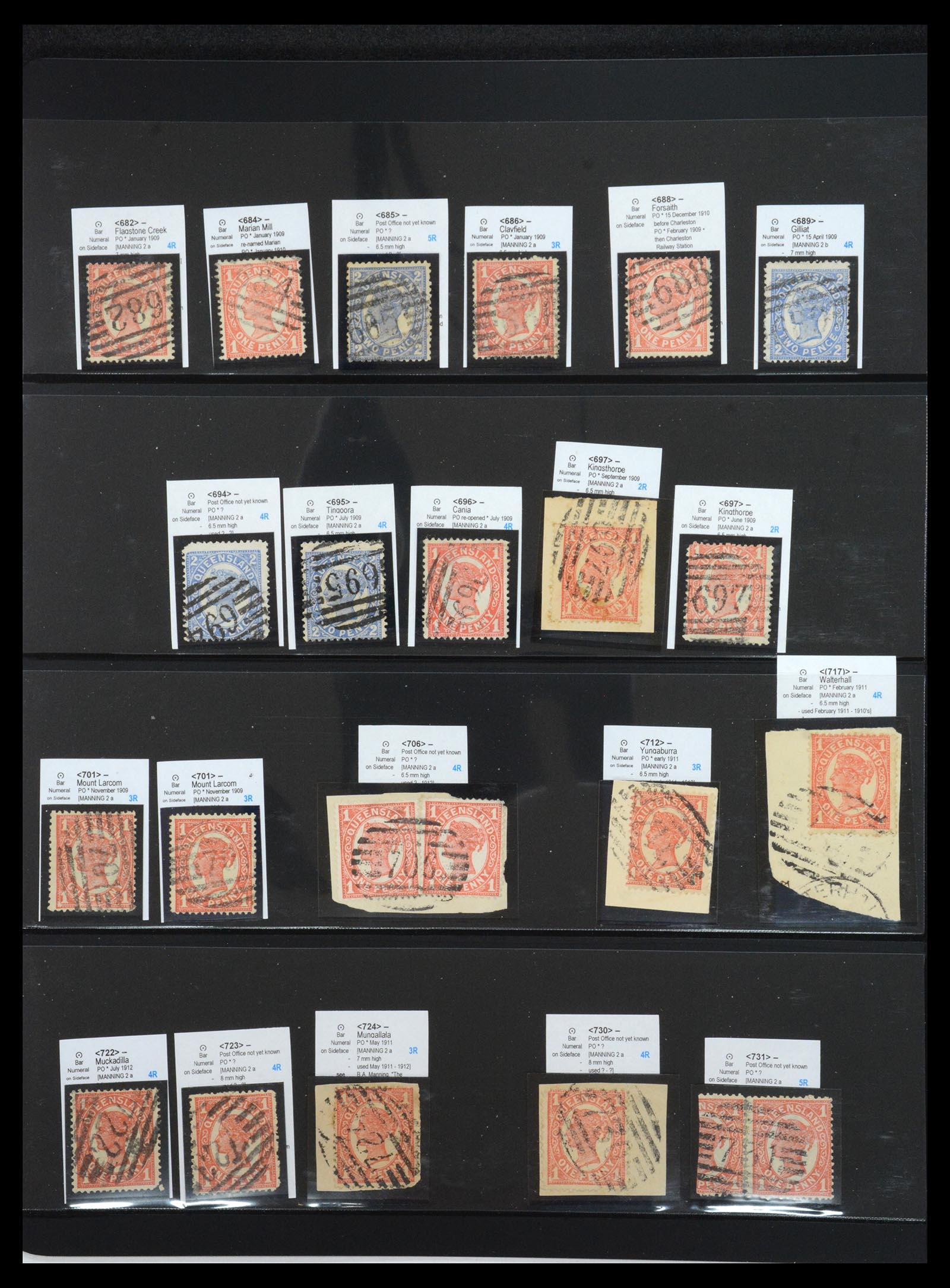 36570 050 - Postzegelverzameling 36570 Queensland stempel verzameling 1850-1911.
