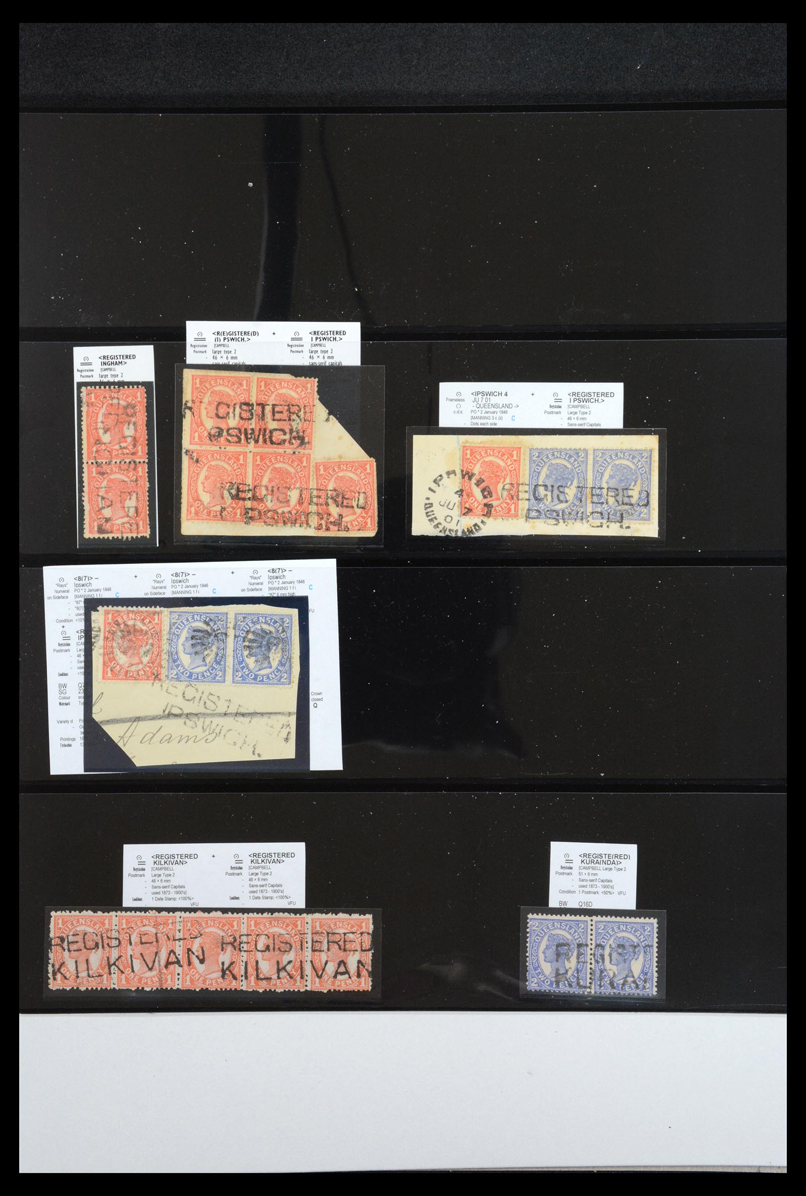 36570 058 - Postzegelverzameling 36570 Queensland stempel verzameling 1850-1911.