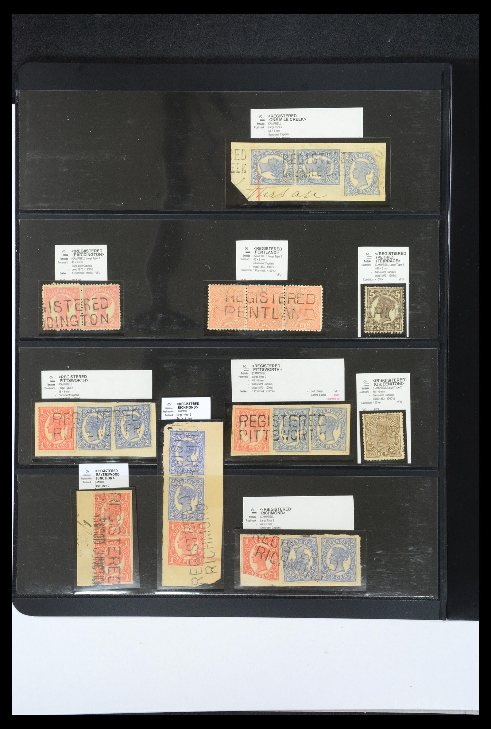 36570 060 - Postzegelverzameling 36570 Queensland stempel verzameling 1850-1911.