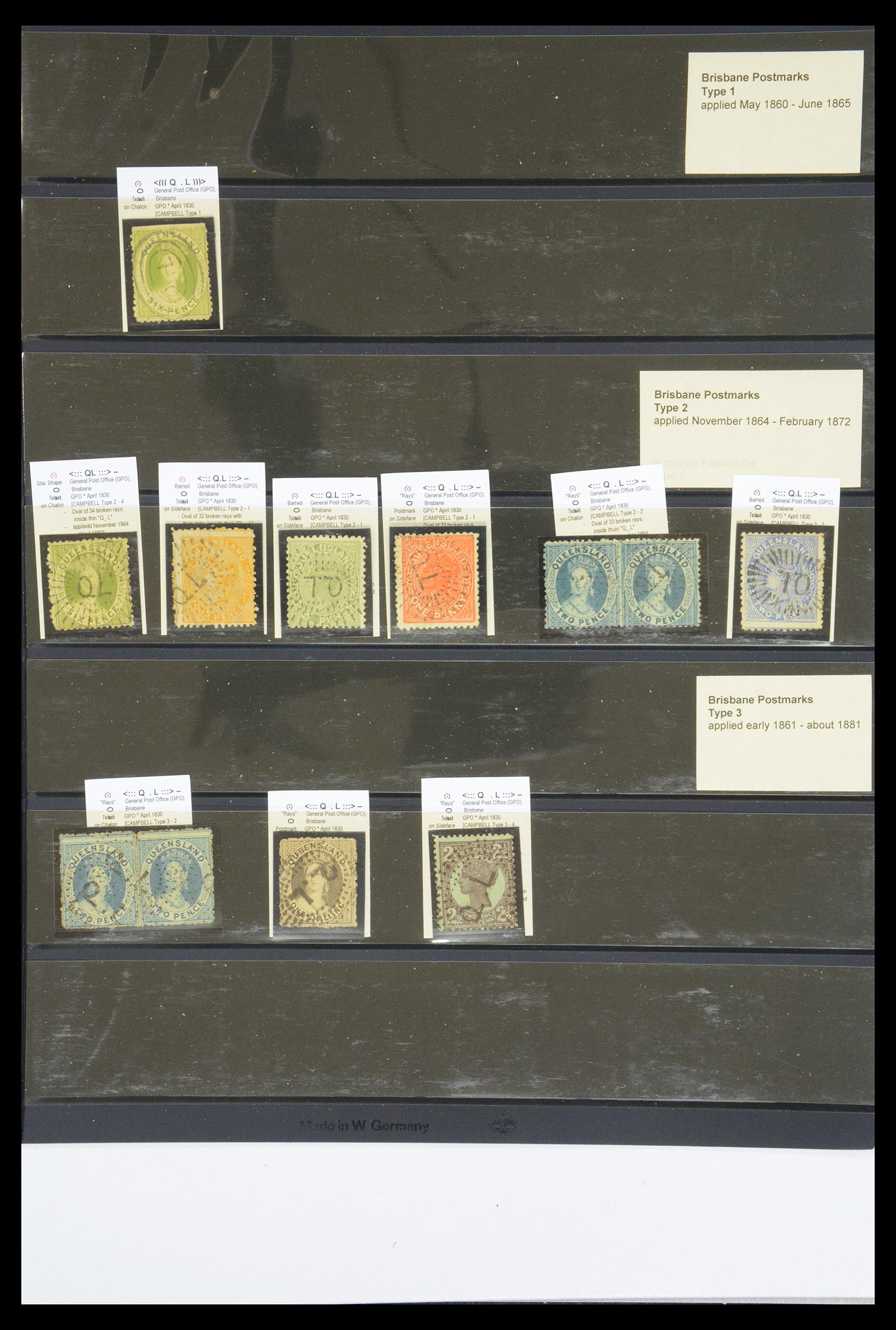 36570 065 - Postzegelverzameling 36570 Queensland stempel verzameling 1850-1911.