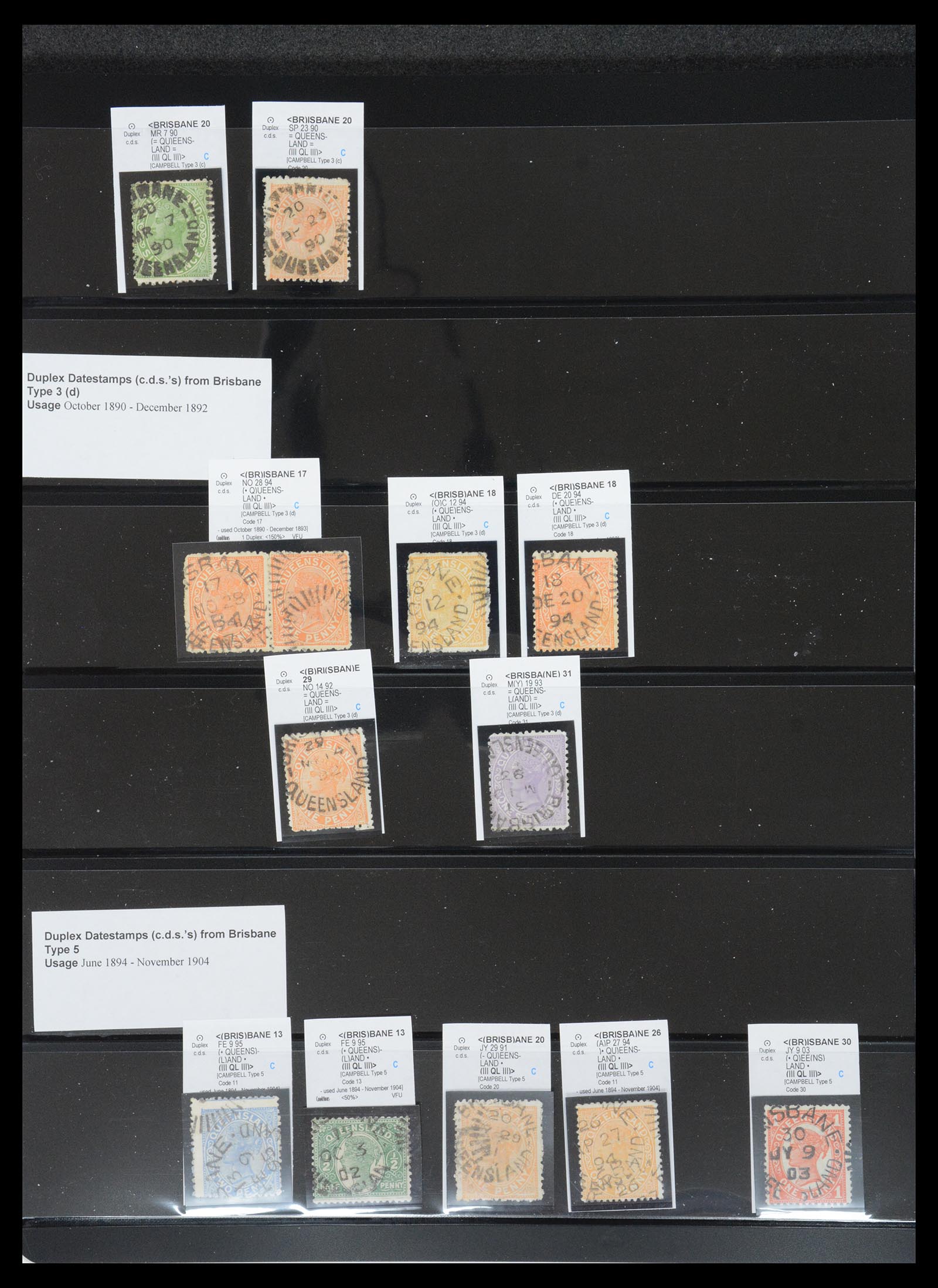 36570 070 - Postzegelverzameling 36570 Queensland stempel verzameling 1850-1911.