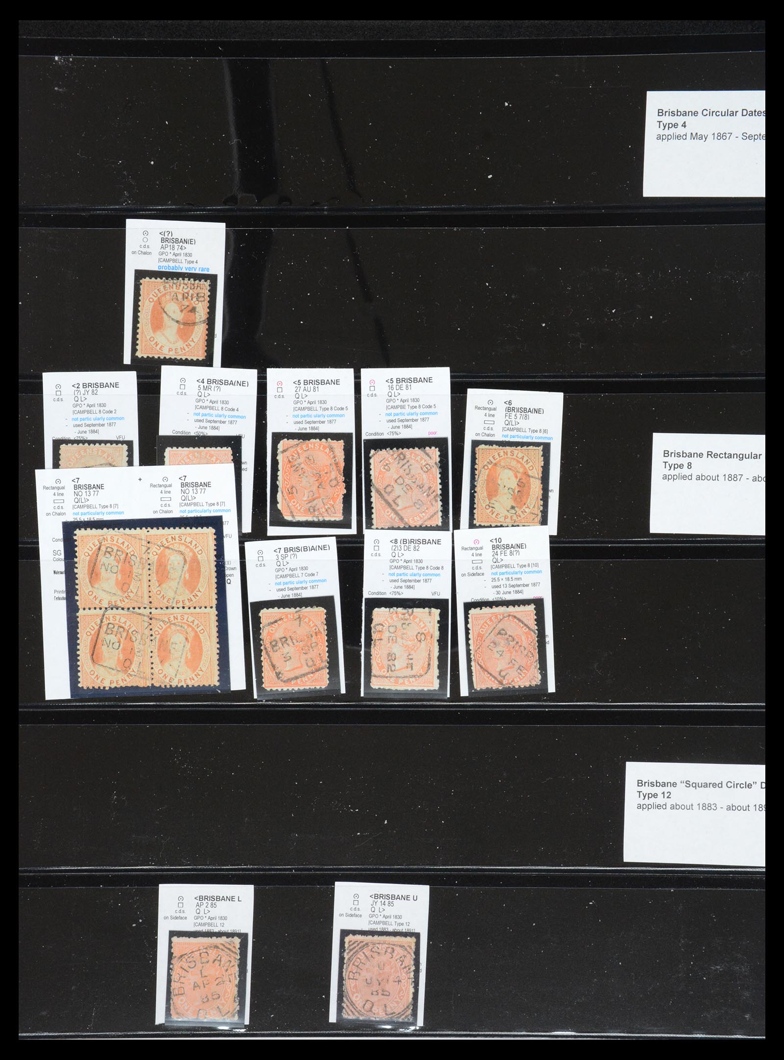 36570 071 - Postzegelverzameling 36570 Queensland stempel verzameling 1850-1911.