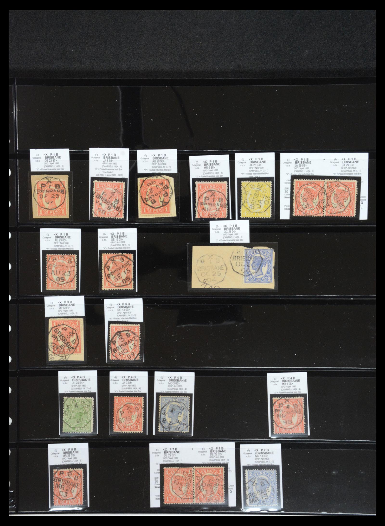 36570 075 - Postzegelverzameling 36570 Queensland stempel verzameling 1850-1911.