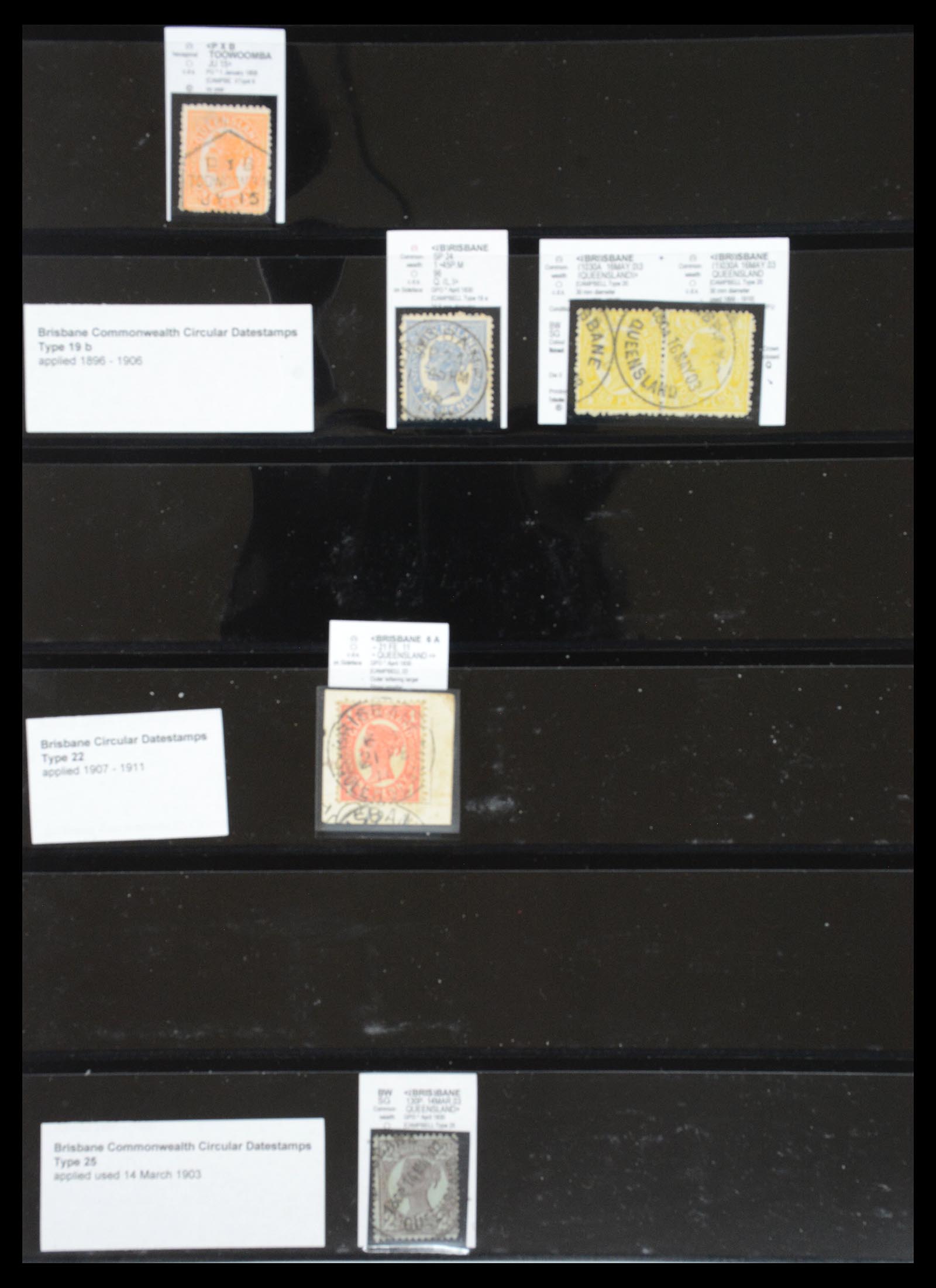 36570 076 - Postzegelverzameling 36570 Queensland stempel verzameling 1850-1911.