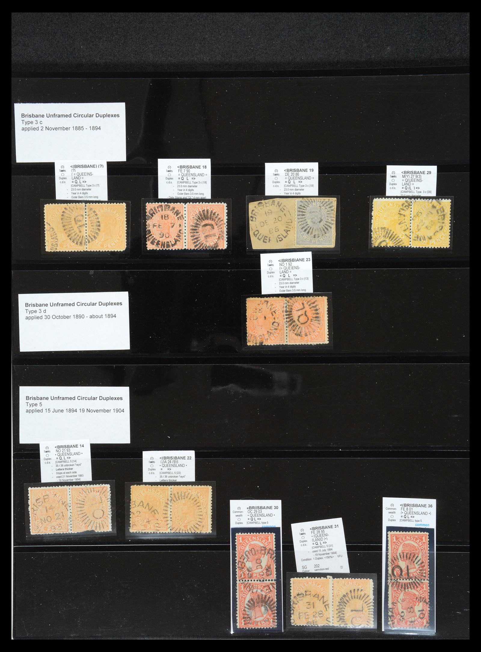 36570 077 - Postzegelverzameling 36570 Queensland stempel verzameling 1850-1911.