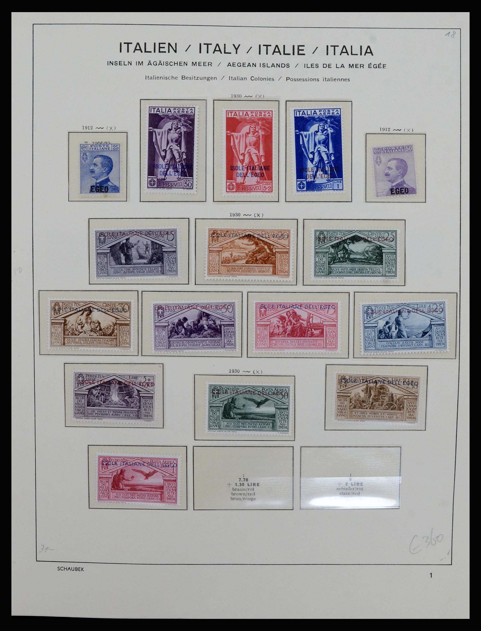 36577 027 - Postzegelverzameling 36577 Italian territories 1870-1940.