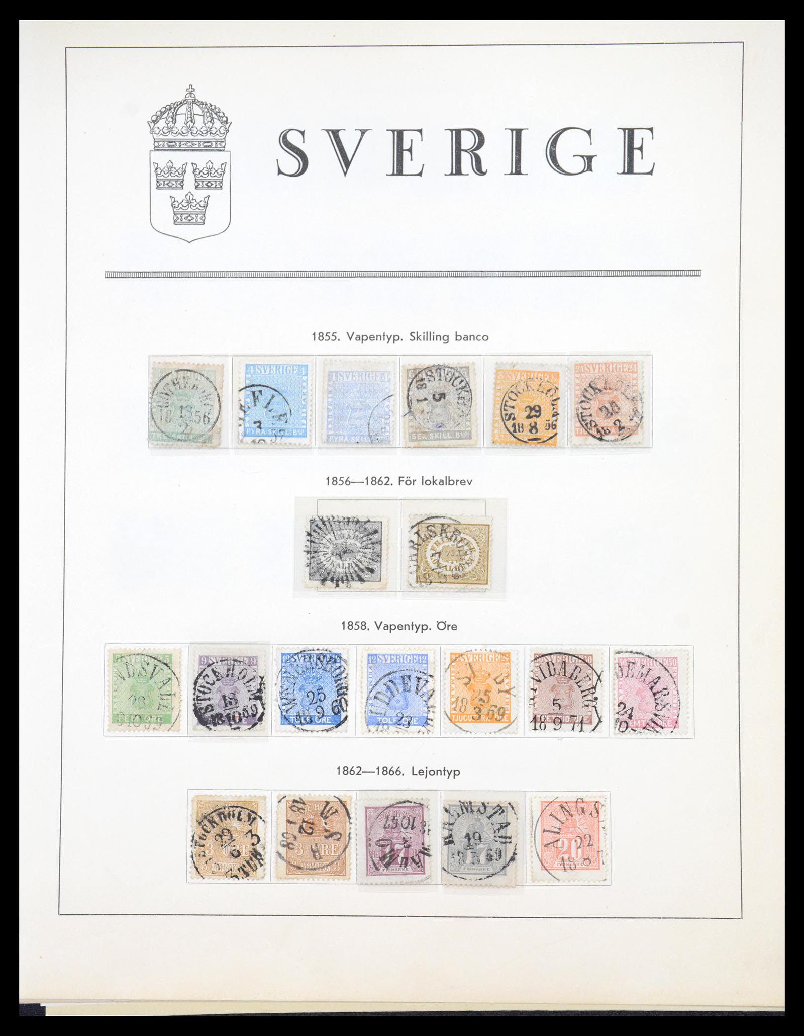 36579 001 - Stamp collection 36579 Zweden complete verzameling 1855-1975.
